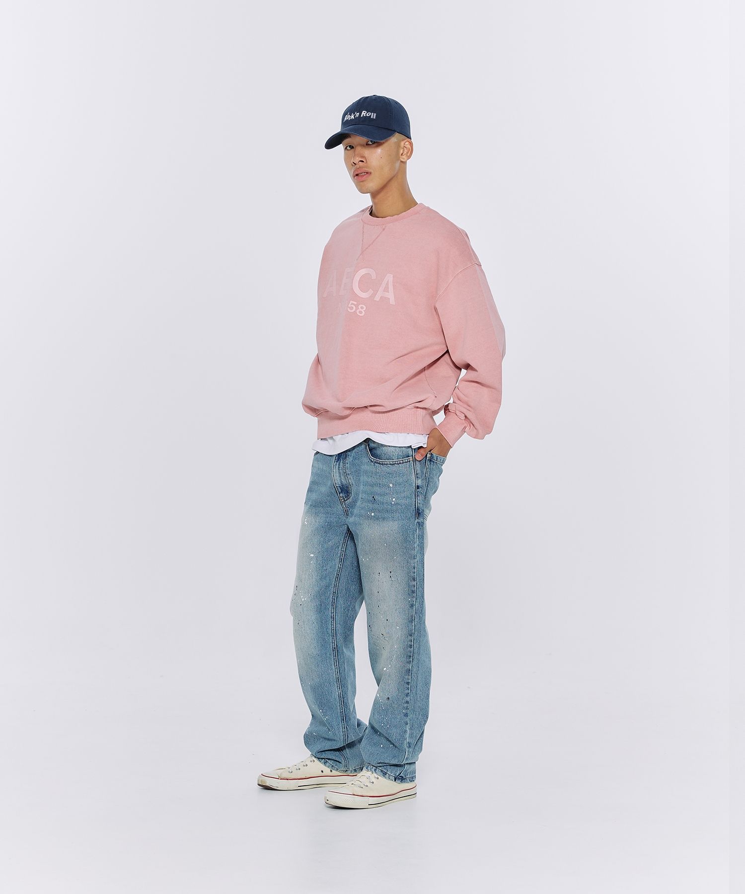 パーカー・フーディ AECA WHITE AECA RECORD SHOP SWEAT HOODIESUNFADE BLUE MUSINSA | AECA WHITE BIG LOGO SWEATSHIRT-WASHED BLUE