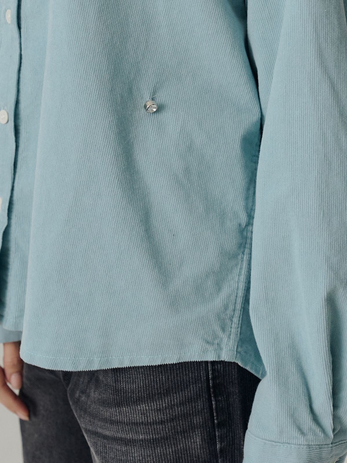 쏘리, 투 머치 러브(SORRY, TOO MUCH LOVE) Monkey Lady Workwear Corduroy Shirts_Sky Blue