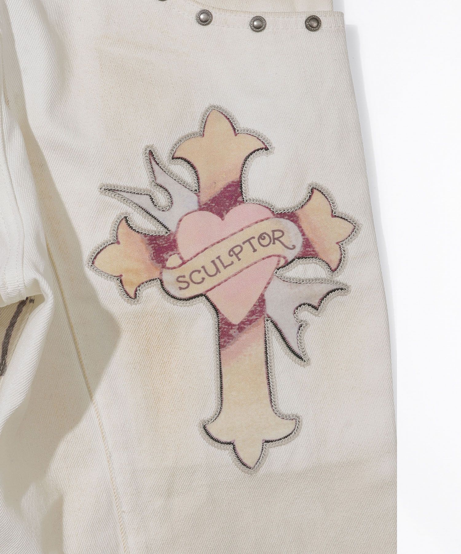 스컬프터(SCULPTOR) [Sculptor X Ed Hardy] Cracked Angel Denim Ivory