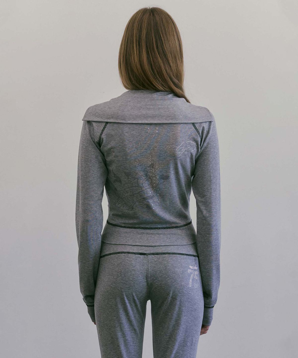스컬프터(SCULPTOR) [Sculptor X Ed Hardy] Jersey Track Zip-Up Melange Gray