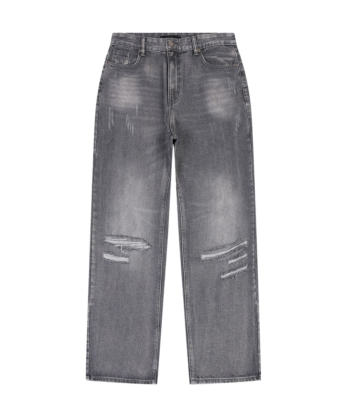 더블유스탠다드(W STANDARD) 데미지 브러쉬드 데님 팬츠 [GRAY]
