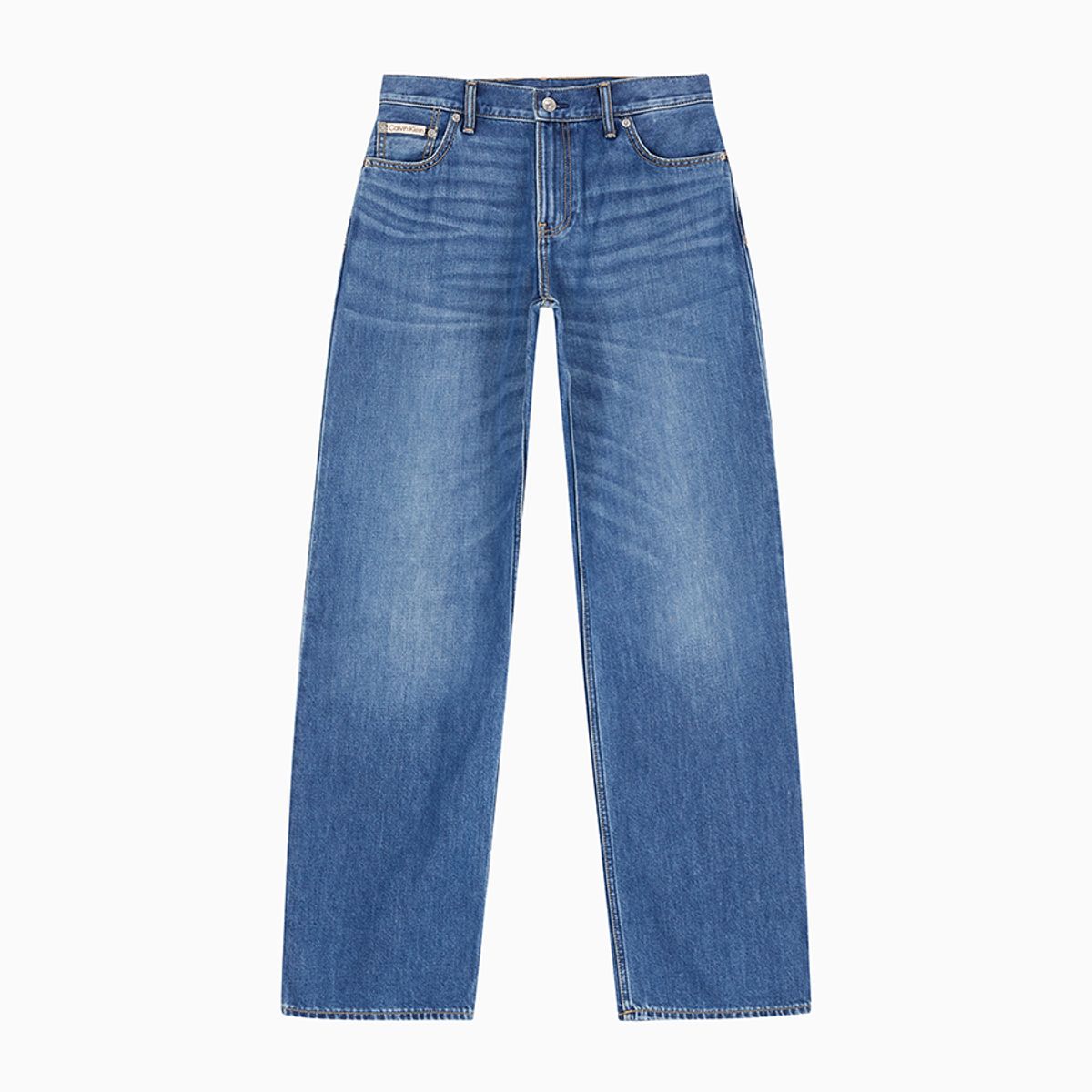 캘빈클라인 진(CALVIN KLEIN JEANS) 여성 로우라이즈 릴렉스핏 미드블루 37.5 라이트웨이트 데님 J225109 1A4