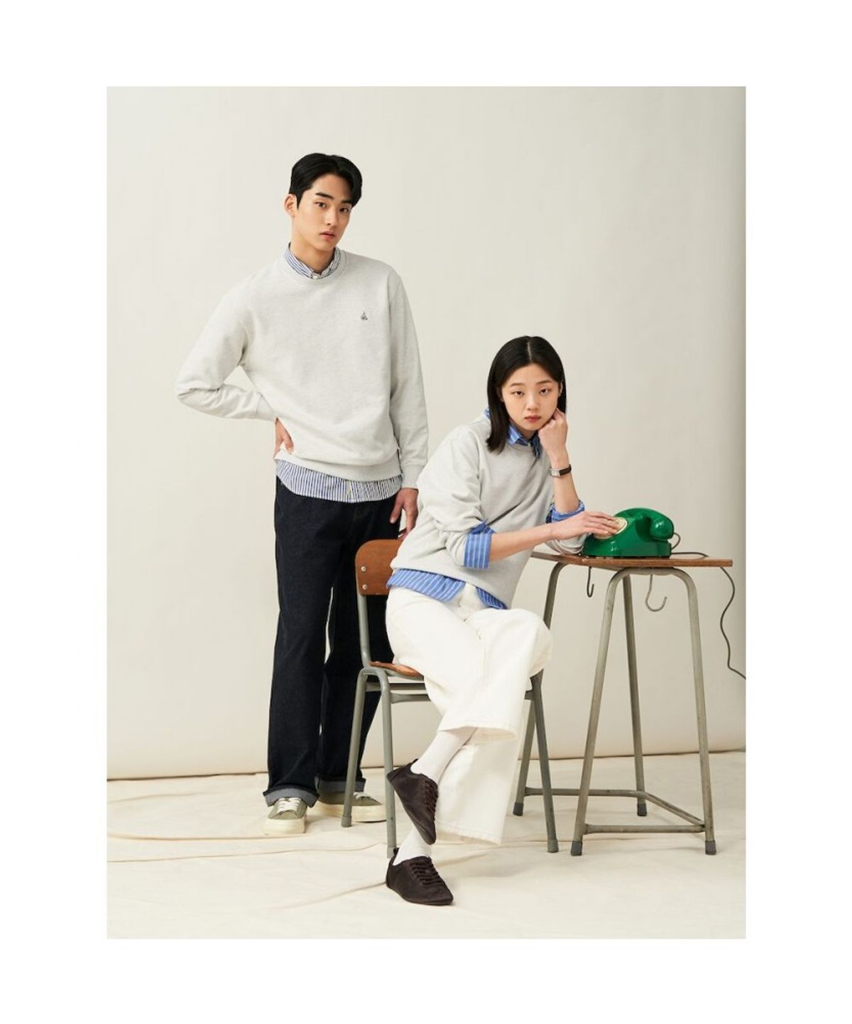 빈폴 멘(BEANPOLE MEN) [Essential] 스웨트 셔츠  라이트 그린