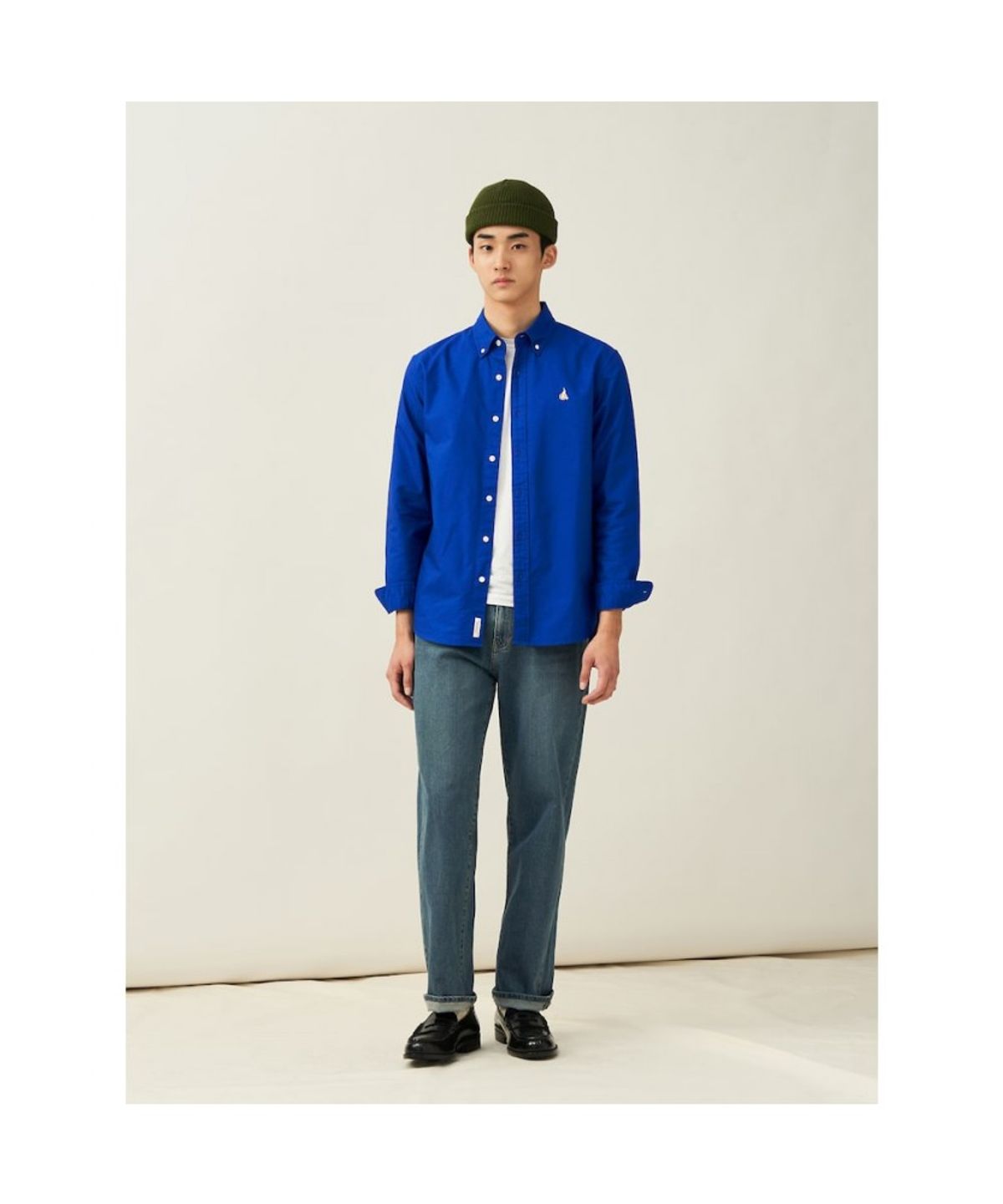 빈폴 멘(BEANPOLE MEN) [Essential] 남녀공용 옥스퍼드 솔리드 셔츠  블루