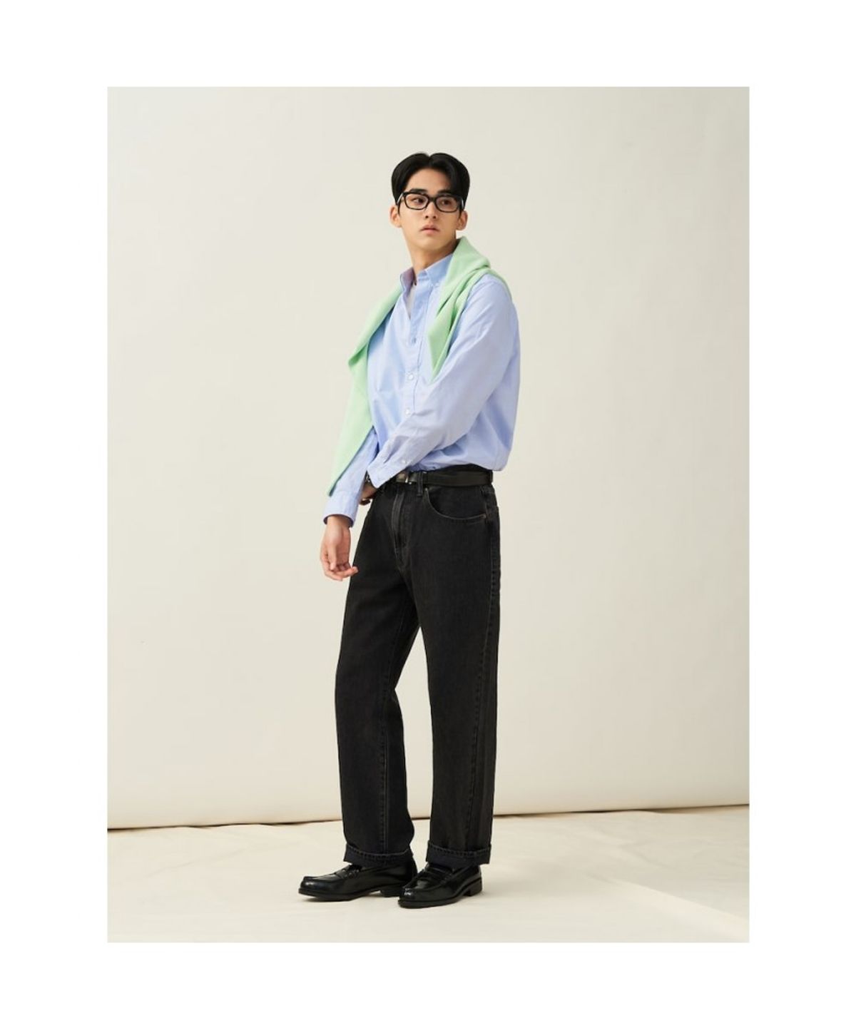 빈폴 멘(BEANPOLE MEN) [Essential] 남녀공용 옥스퍼드 솔리드 셔츠  스카이 블루