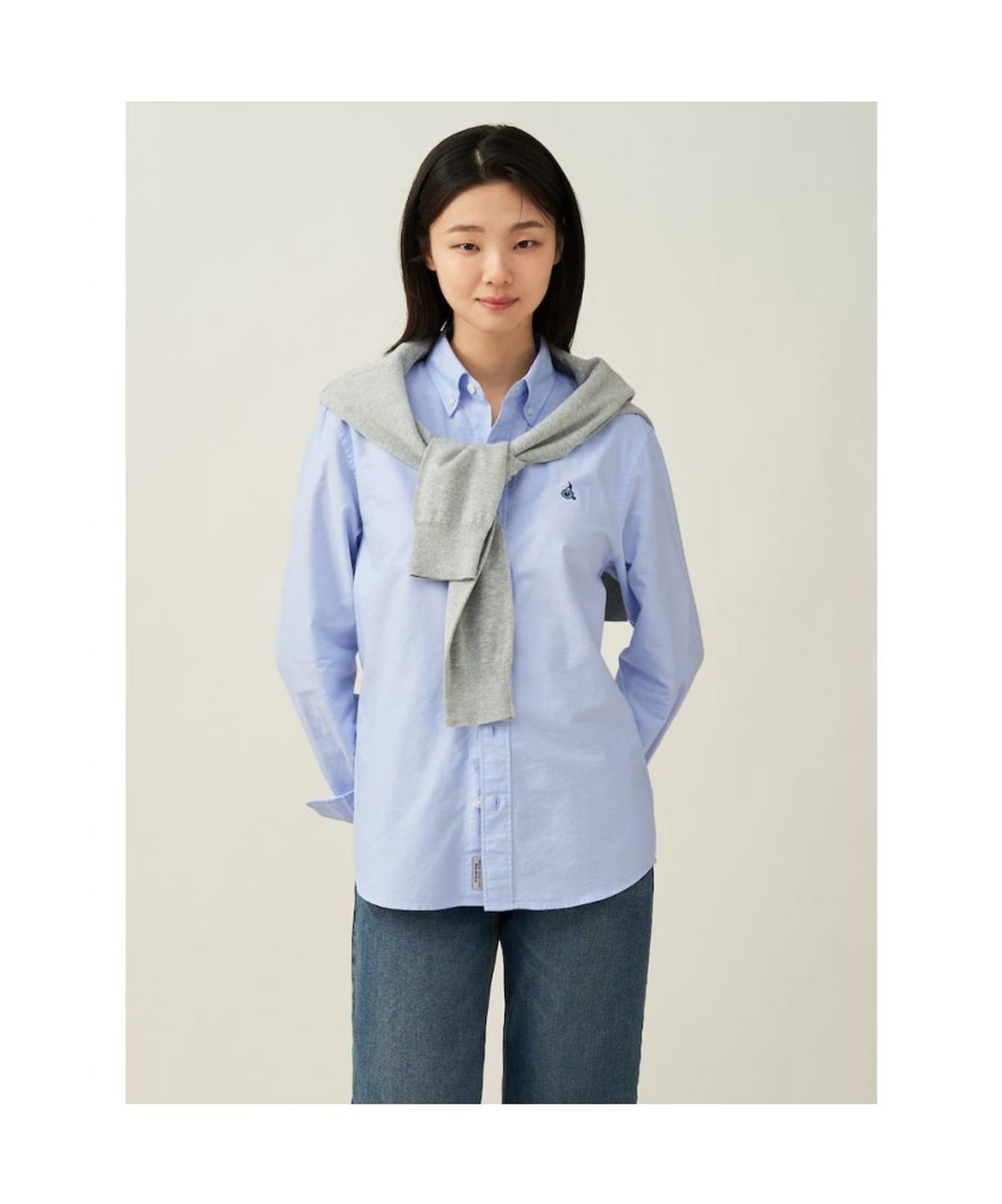 빈폴 멘(BEANPOLE MEN) [Essential] 남녀공용 옥스퍼드 솔리드 셔츠  스카이 블루