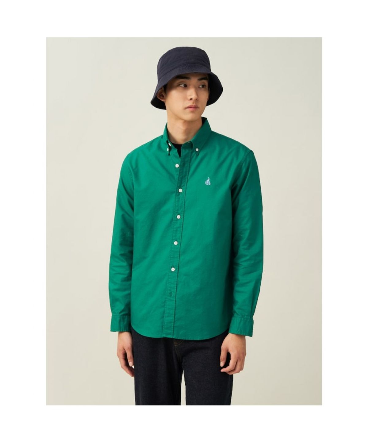 빈폴 멘(BEANPOLE MEN) [Essential] 남녀공용 옥스퍼드 솔리드 셔츠  그린