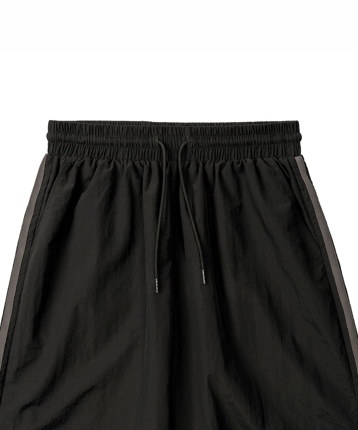 엑스컨테이너(EXCONTAINER) [여름용] 사이드 라인 나일론 트랙 팬츠 (BLACK)