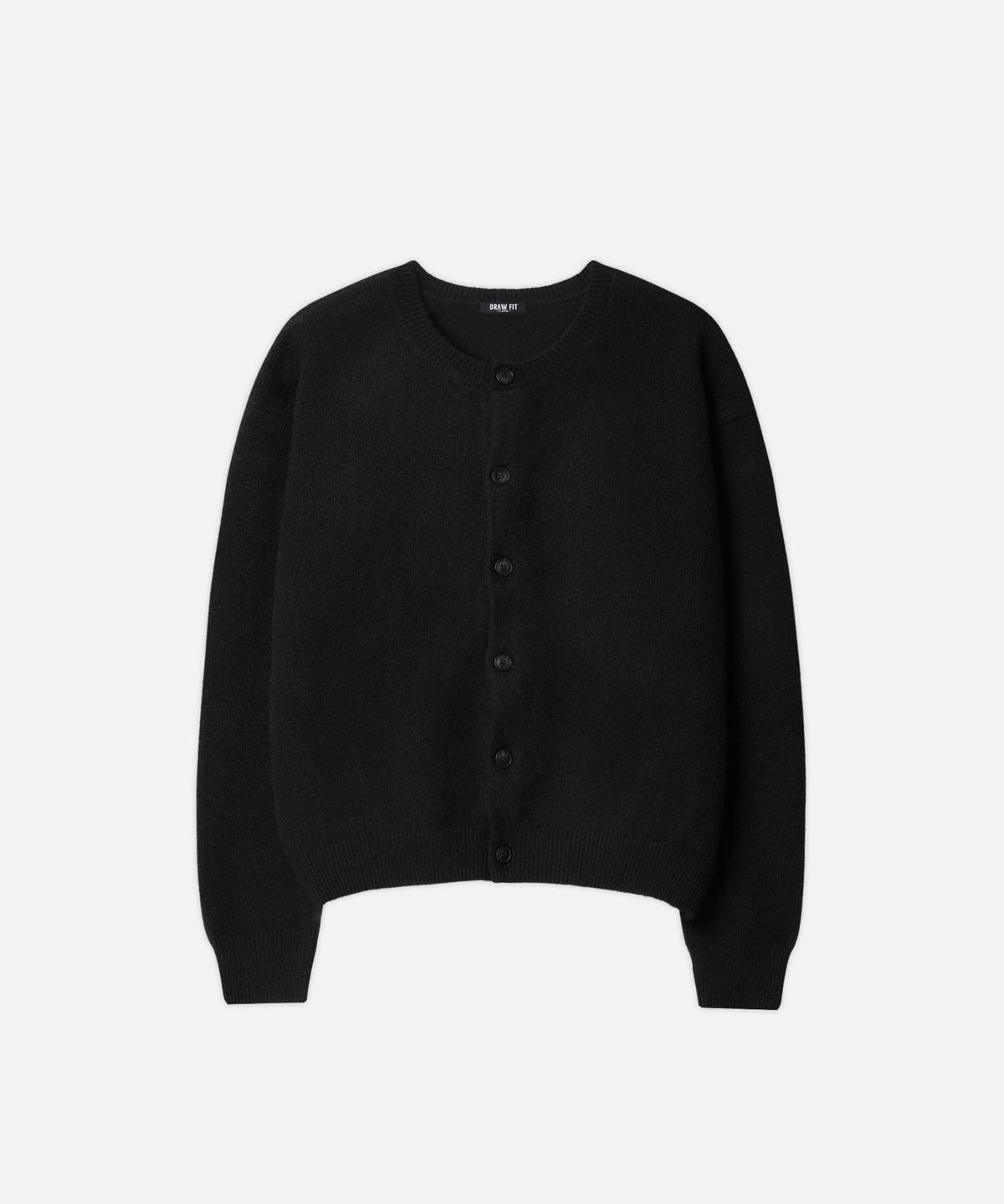 드로우핏(DRAW FIT) 어베인 울 크롭 니트 가디건 [BLACK]