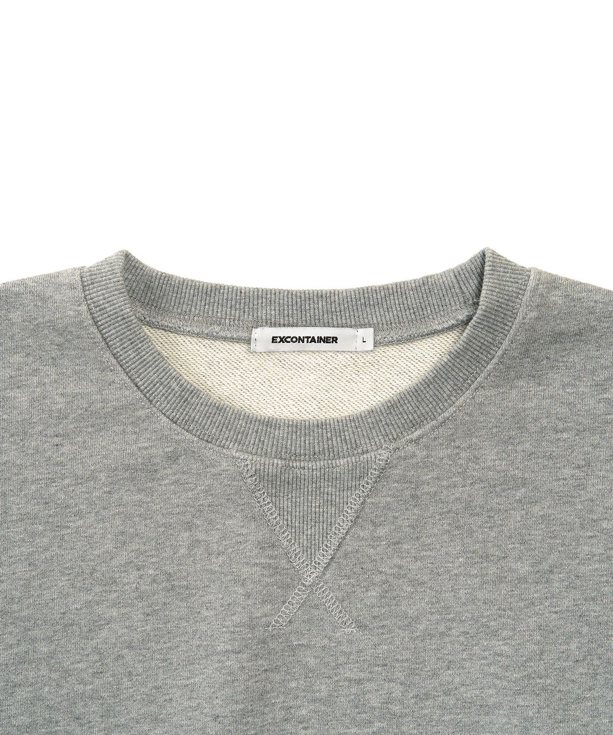 엑스컨테이너(EXCONTAINER) VTG 워시드 라운드 스웻 셔츠 (MELANGE GREY)