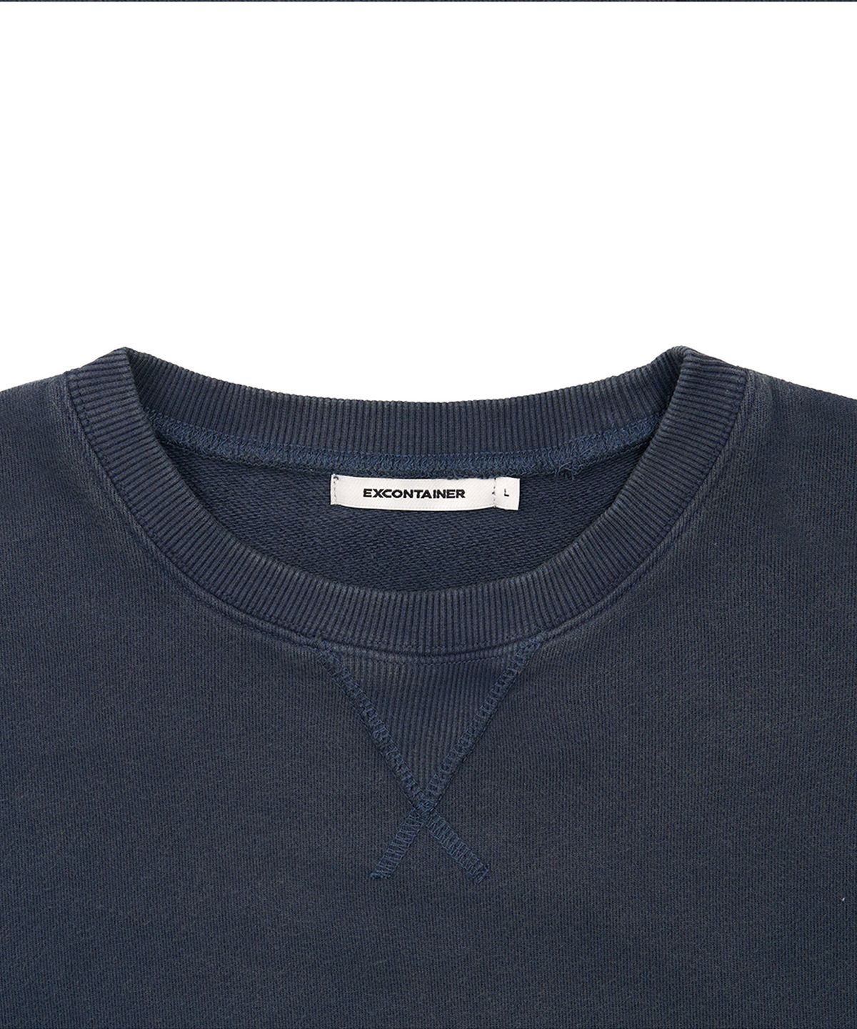 엑스컨테이너(EXCONTAINER) VTG 워시드 라운드 스웻 셔츠 (BLUE)