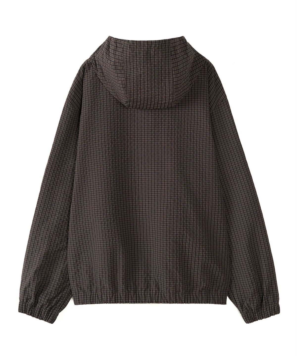 엑스컨테이너(EXCONTAINER) 스퀘어 체크 윈드 후드 자켓 (DEEP BROWN)