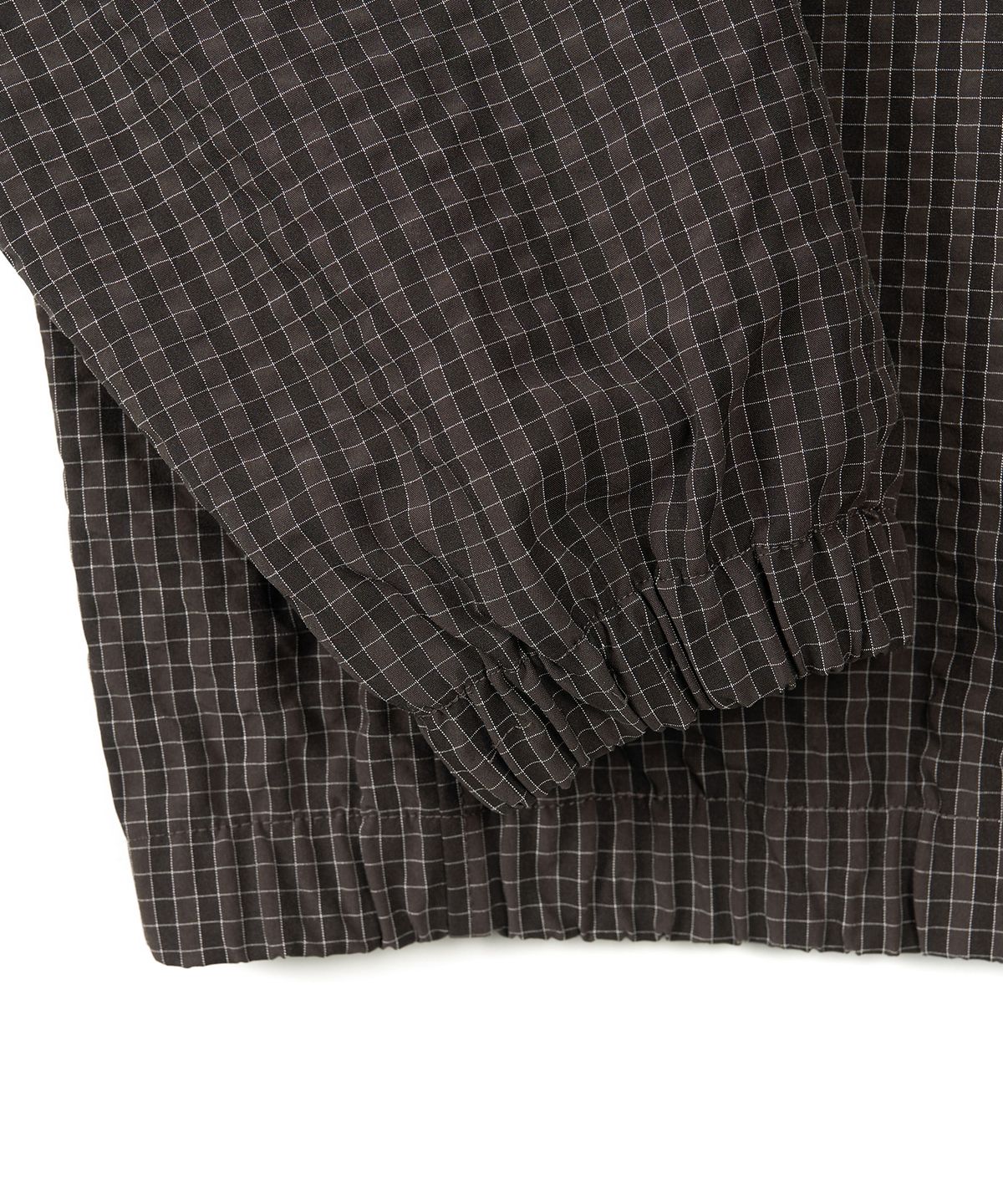 엑스컨테이너(EXCONTAINER) 스퀘어 체크 윈드 후드 자켓 (DEEP BROWN)