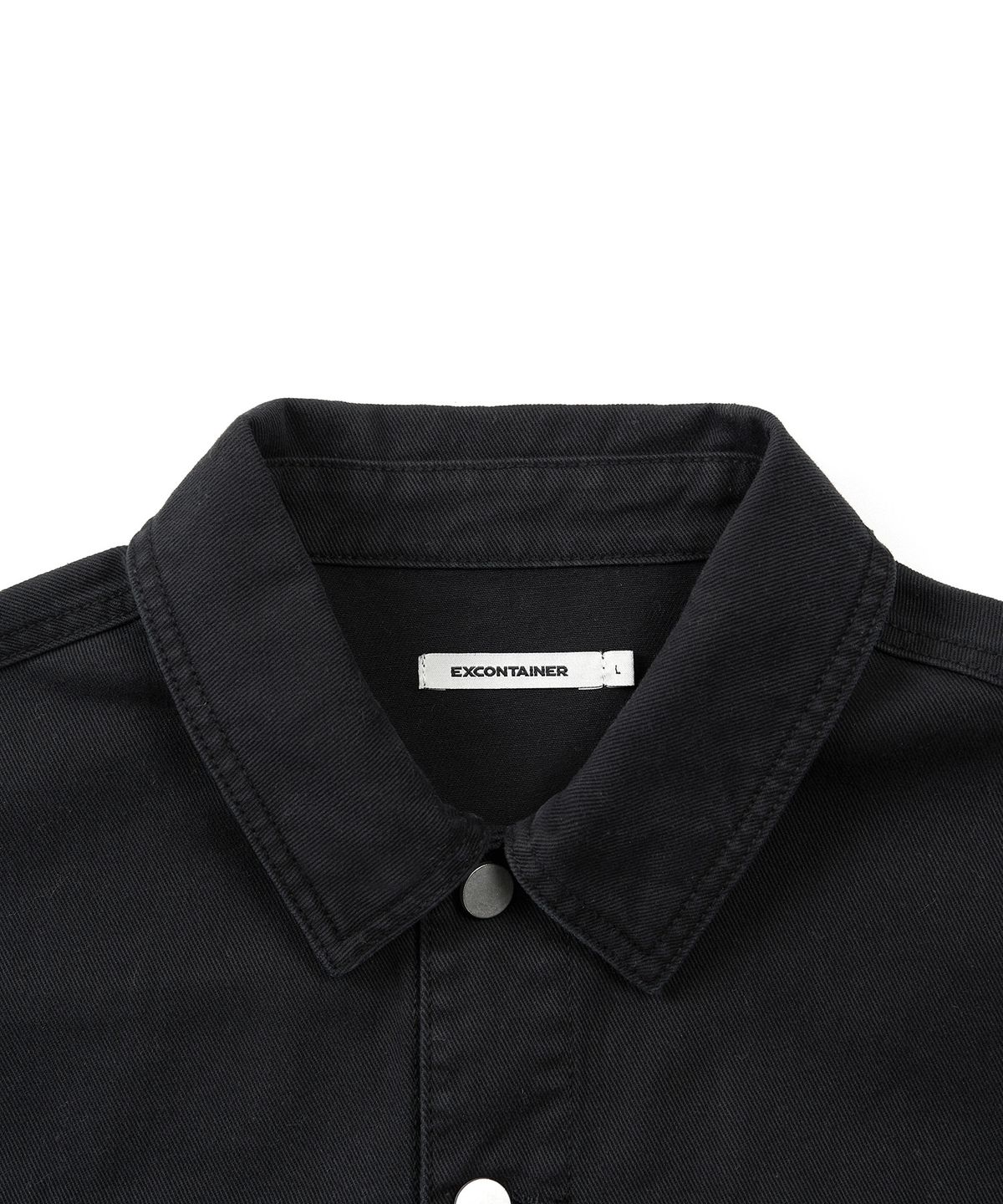 엑스컨테이너(EXCONTAINER) 워시드 코튼 트러커 자켓 (WASHED BLACK)