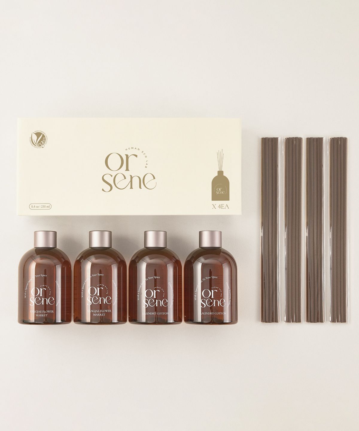 올센느(ORSENE) 니치 향수 비건 디퓨저 4pack 선물세트 방향제 (2가지 향 선택)