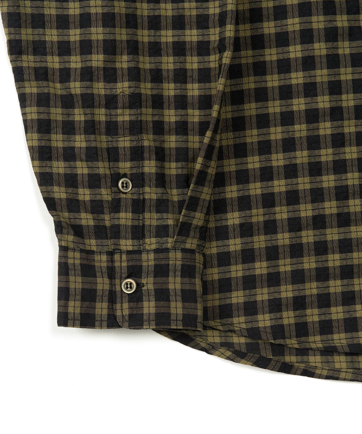 엑스컨테이너(EXCONTAINER) 모던 스모크 체크 셔츠 (SAGE KHAKI)