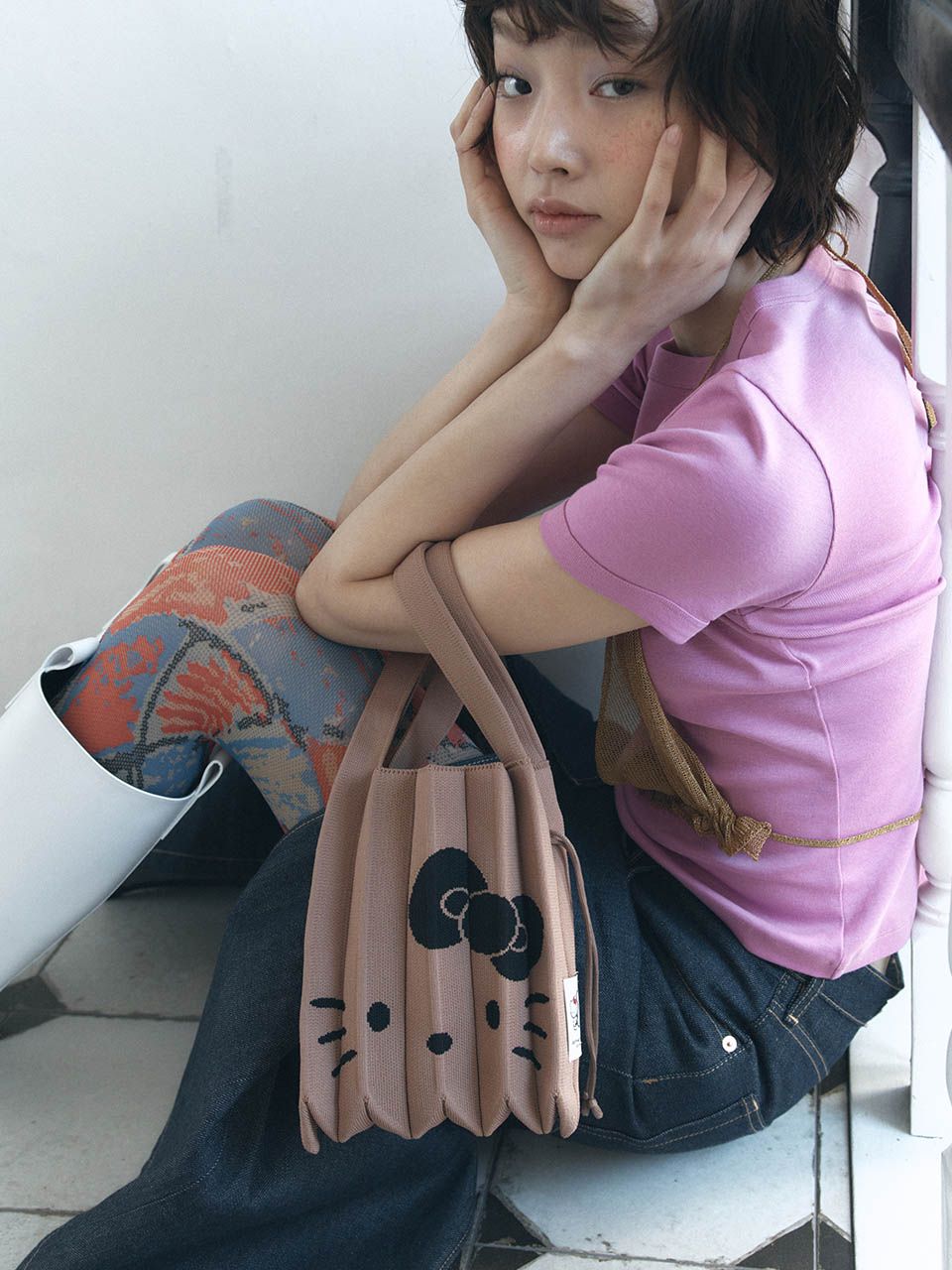 MUSINSA | JOSEPH AND STACEY Lucky Pleats Knit S Hello Kitty