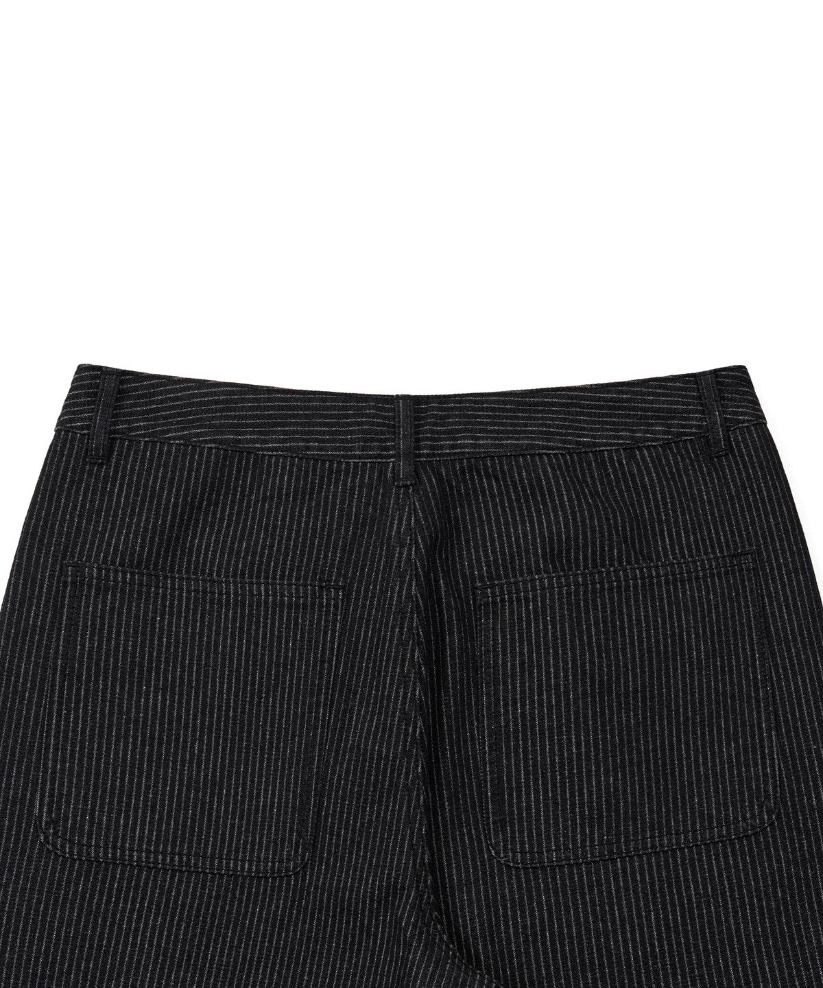 엑스컨테이너(EXCONTAINER) 핀 스트라이프 와이드 데님 팬츠 (BLACK)