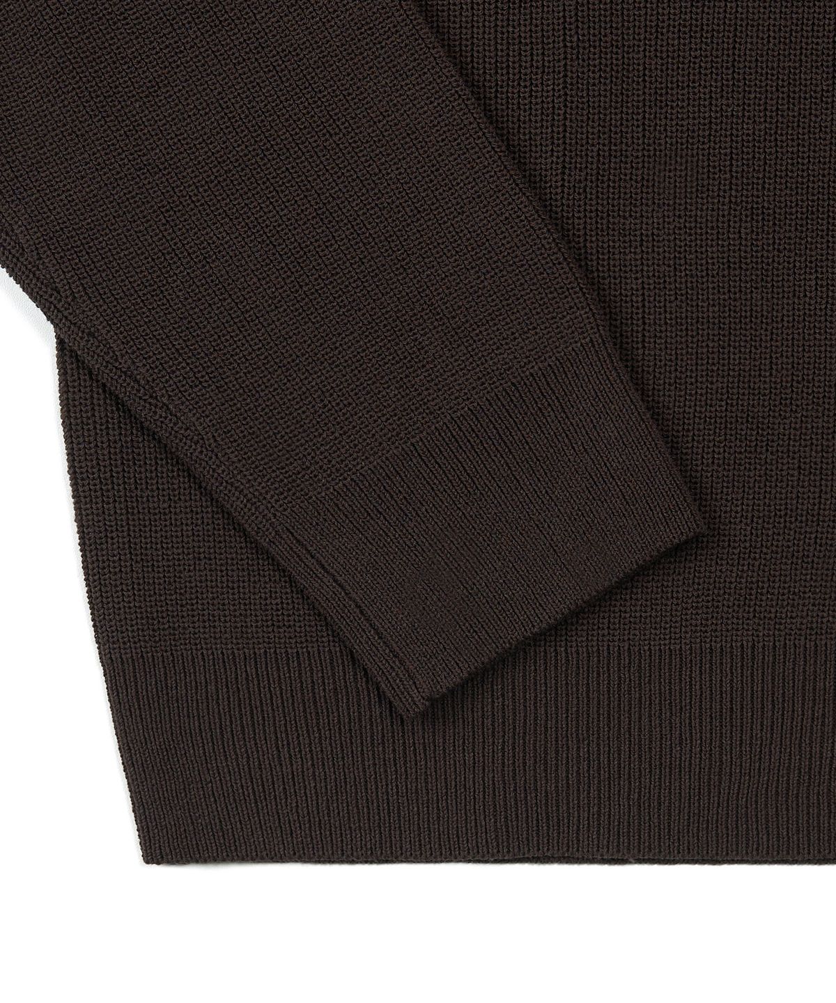 엑스컨테이너(EXCONTAINER) 리브드 라운드 헨리넥 니트 (BROWN)