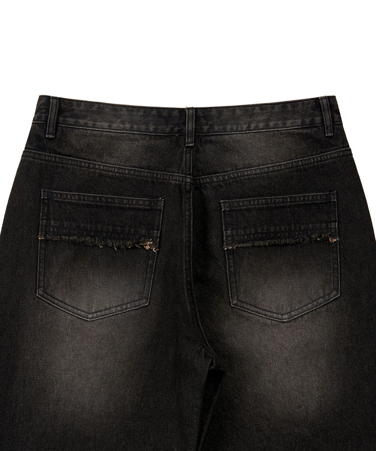 엑스컨테이너(EXCONTAINER) 웨스턴 사이드 라인 와이드 데님 팬츠 (DUSTY BLACK)