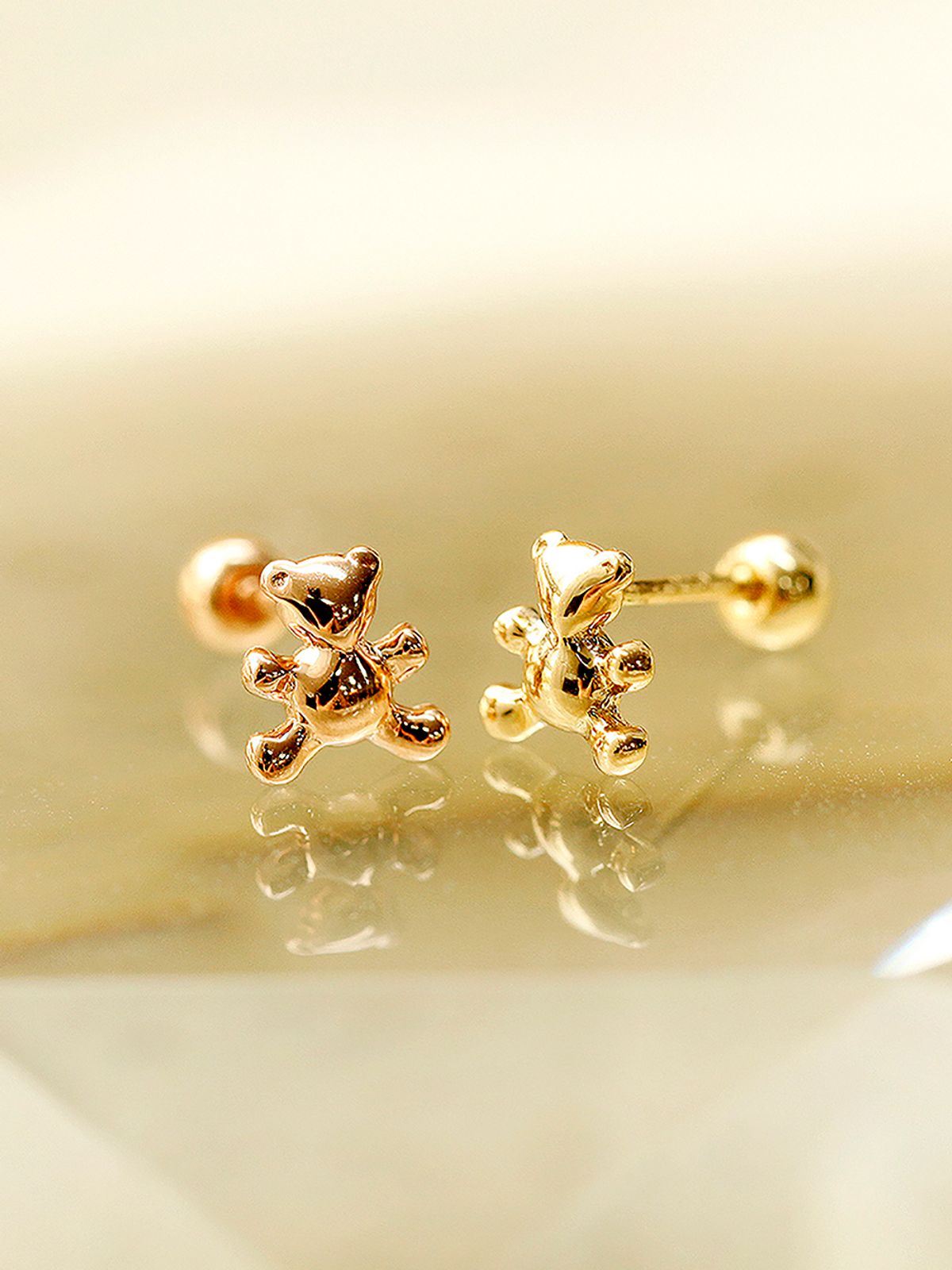 미니멀피어싱(MINIMALPIERCING) 14K 아기 곰돌이 피어싱 귀걸이