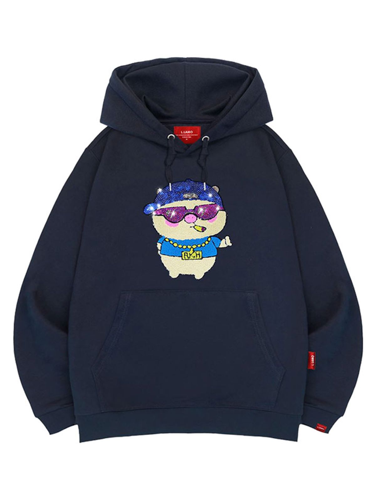 엘라모(LLAMO) 부클피그 후드티 남녀공용 빅사이즈 M~4XL