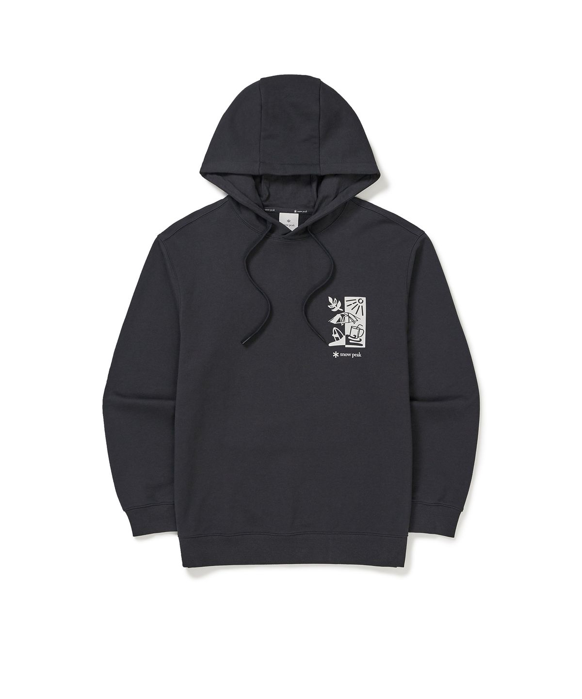 스노우피크 어패럴(SNOWPEAK APPAREL) 리버스 그래픽 후드 티셔츠 (S25SUFHD50) Dark Charcoal