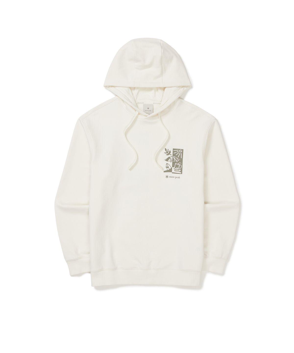 스노우피크 어패럴(SNOWPEAK APPAREL) 리버스 그래픽 후드 티셔츠 (S25SUFHD50) Butter Ivory