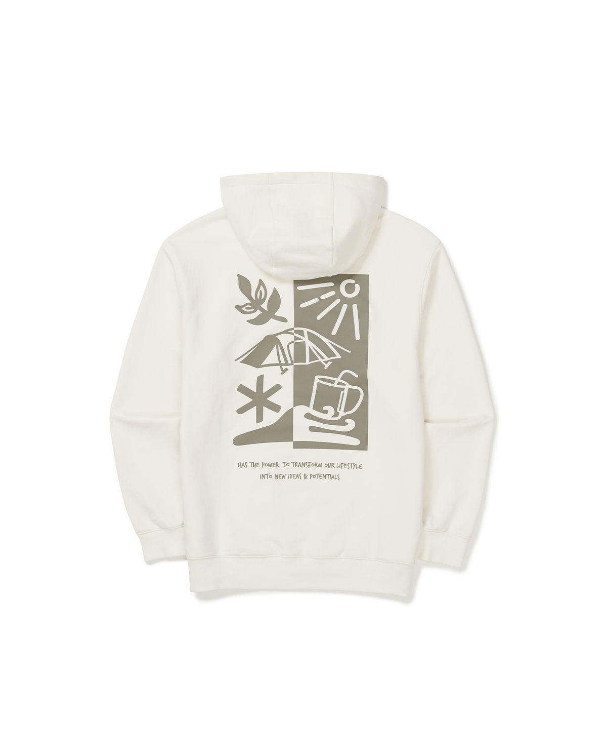 스노우피크 어패럴(SNOWPEAK APPAREL) 리버스 그래픽 후드 티셔츠 (S25SUFHD50) Butter Ivory