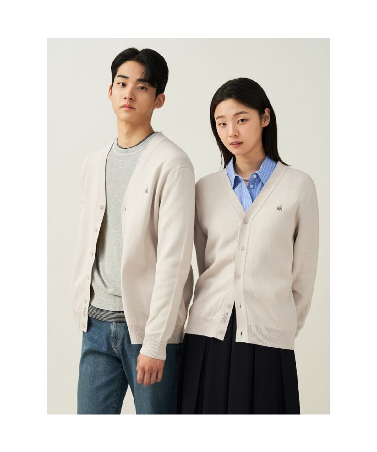 빈폴 멘(BEANPOLE MEN) [Essential] 코튼 베럴비 카디건 - 베이지 (BC515AE10A)