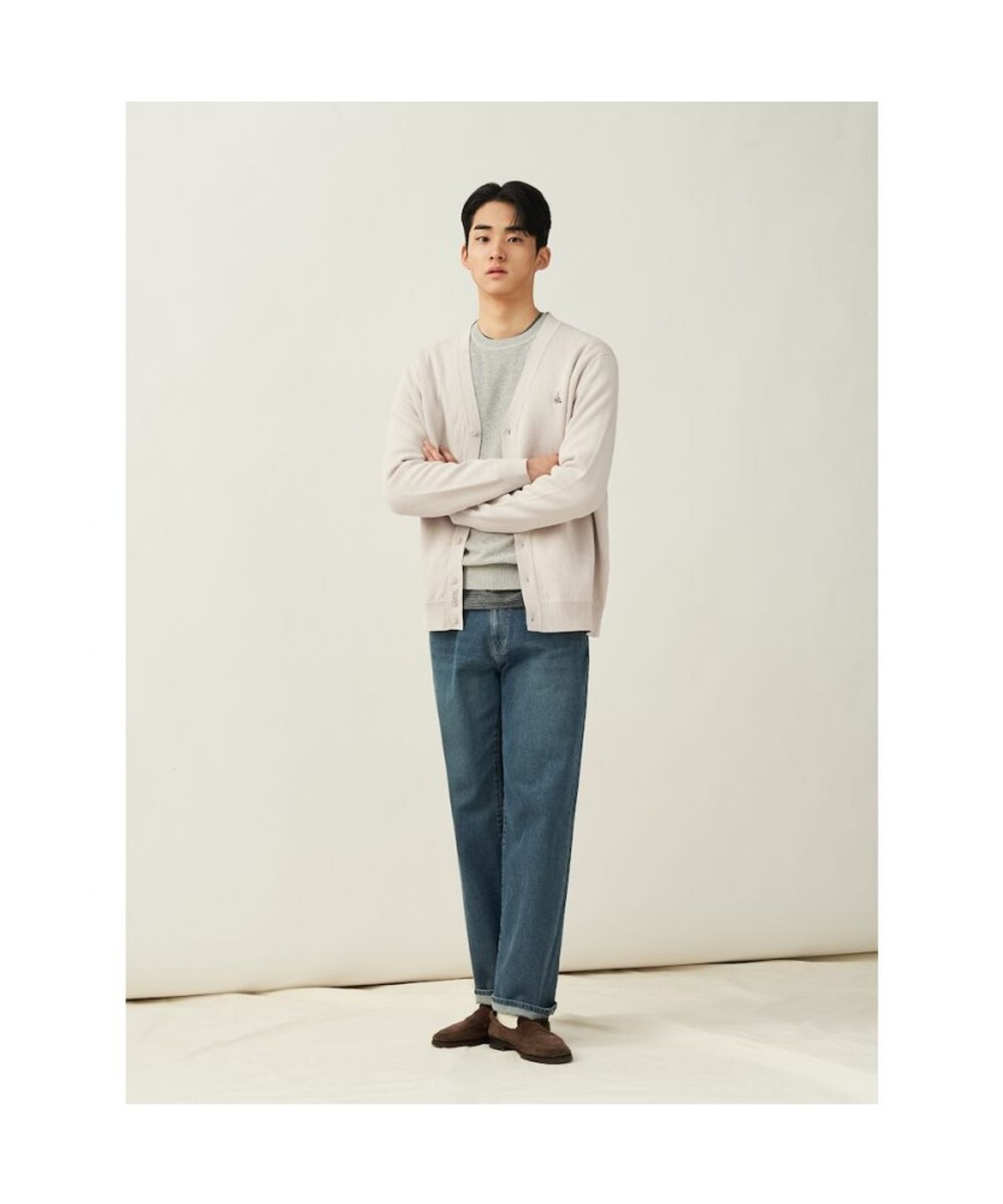 빈폴 멘(BEANPOLE MEN) [Essential] 코튼 베럴비 카디건 - 베이지 (BC515AE10A)