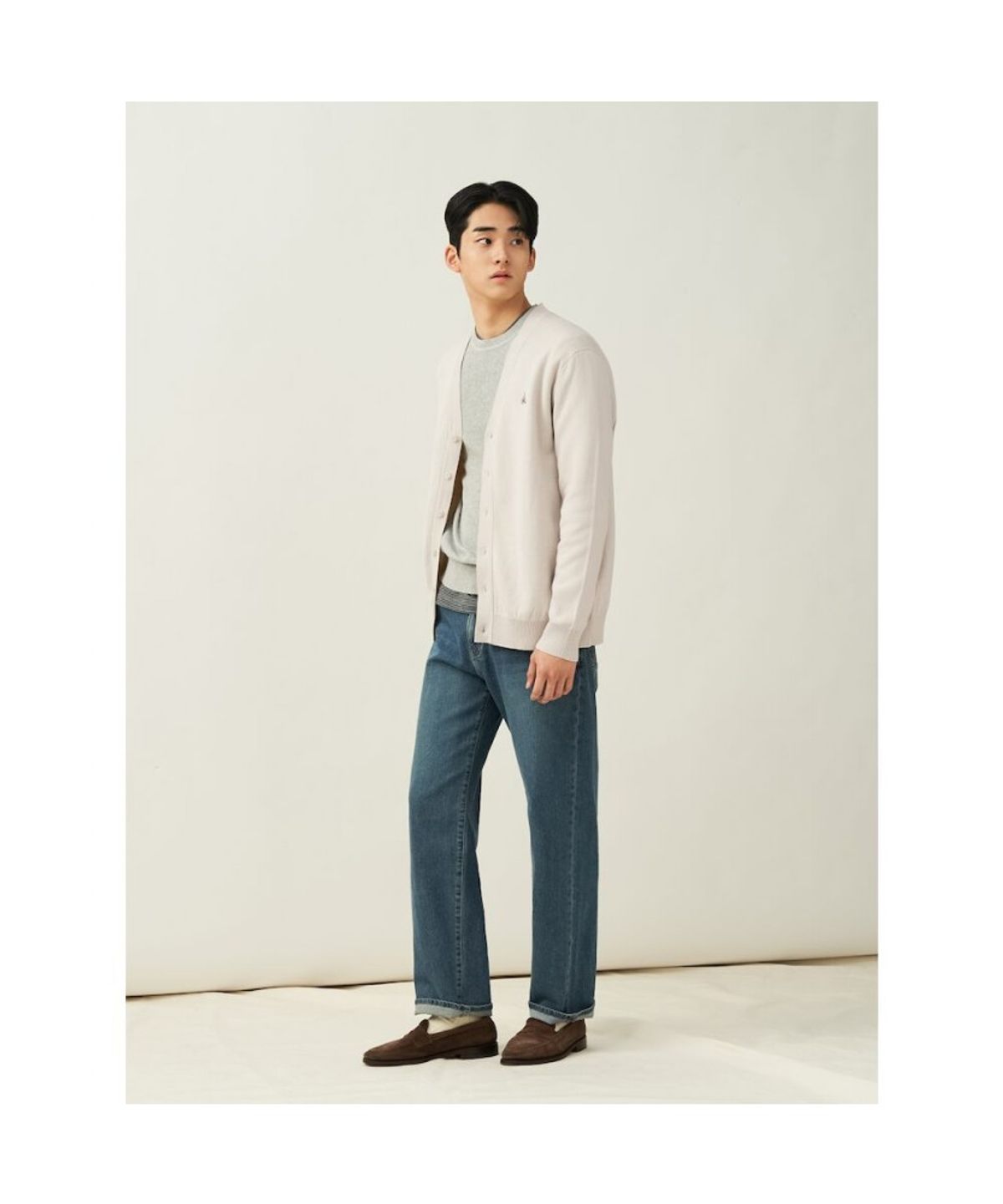 빈폴 멘(BEANPOLE MEN) [Essential] 코튼 베럴비 카디건 - 베이지 (BC515AE10A)