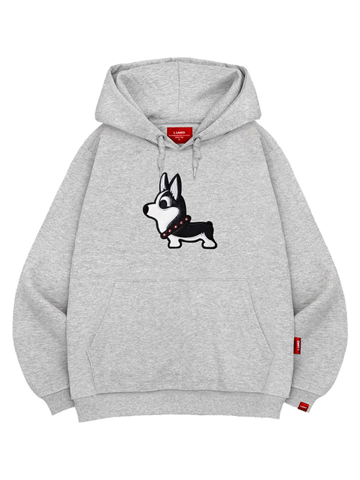 엘라모(LLAMO) 블랙코기 후드티 남녀공용 빅사이즈 M~4XL