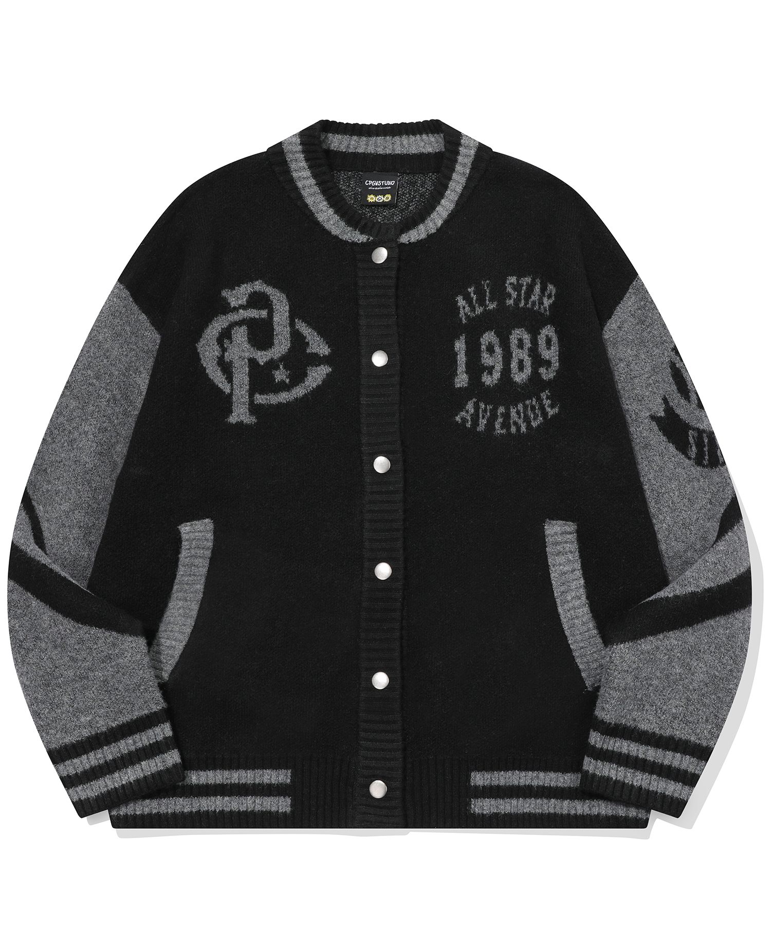 【CPGN STUDIO】25SS★ [2-WAY] Varsity Snap Cardigan MUSINSA | CPGN STUDIO [2-WAY] Varsity Snap Cardigan Black