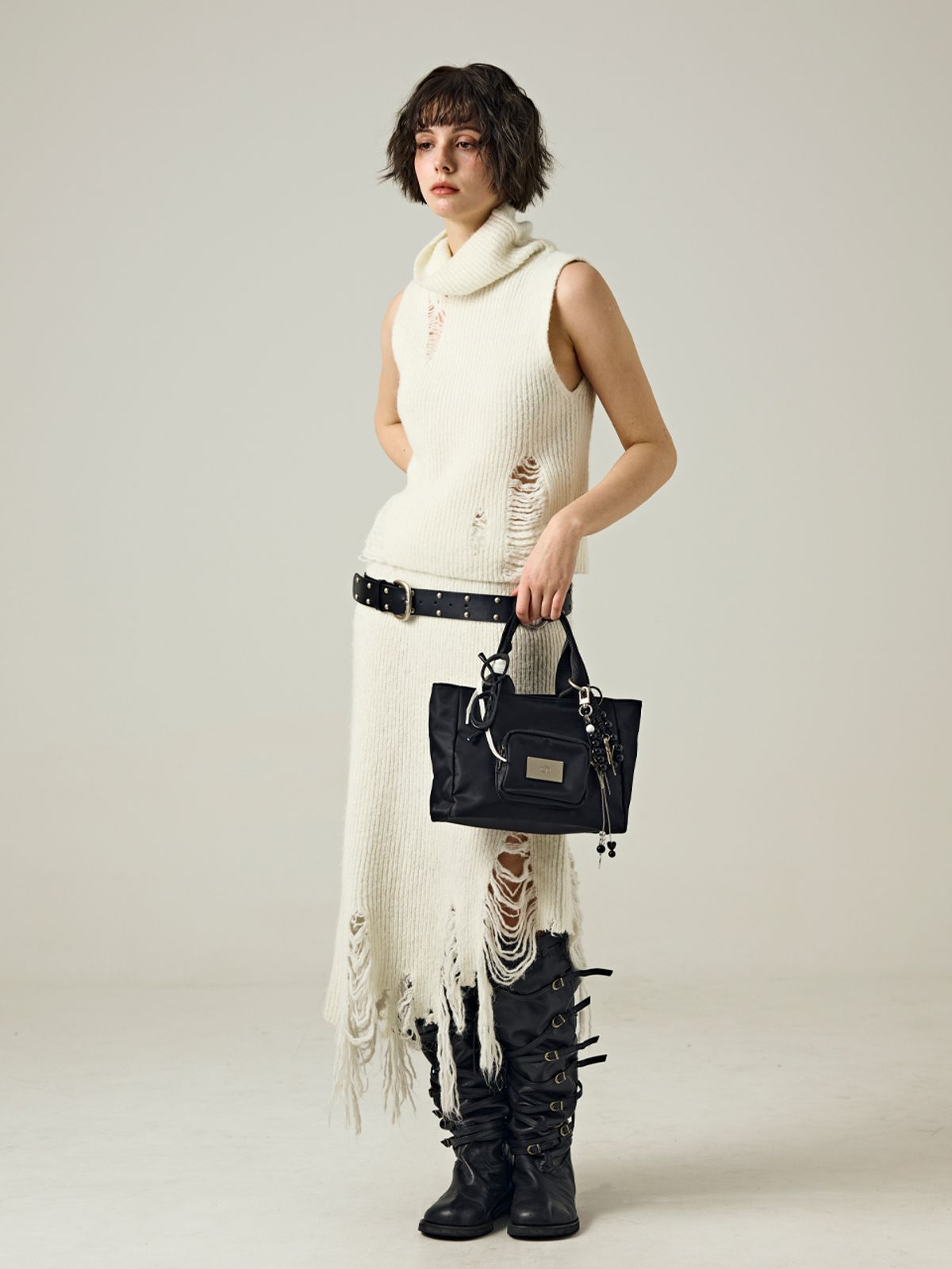 샐볼(SALBOL) SYMBOL NYLON TOTE BAG [BLACK]