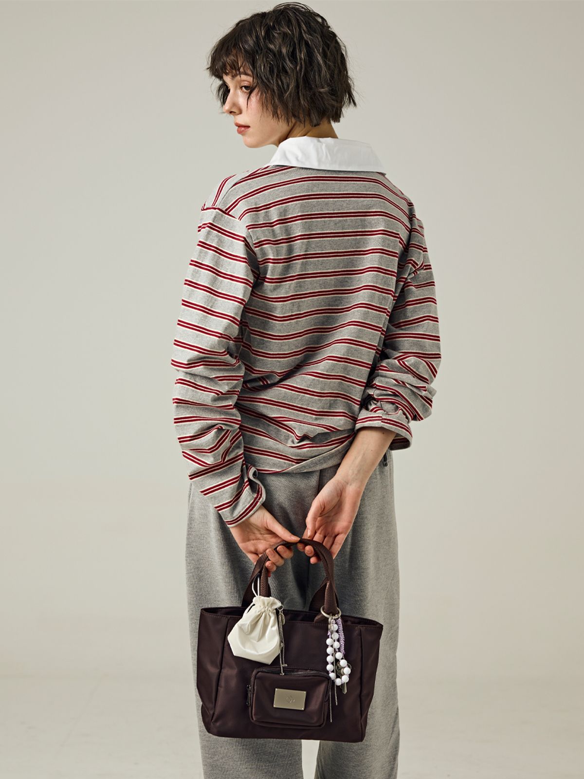 샐볼(SALBOL) SYMBOL NYLON TOTE BAG [BROWN]