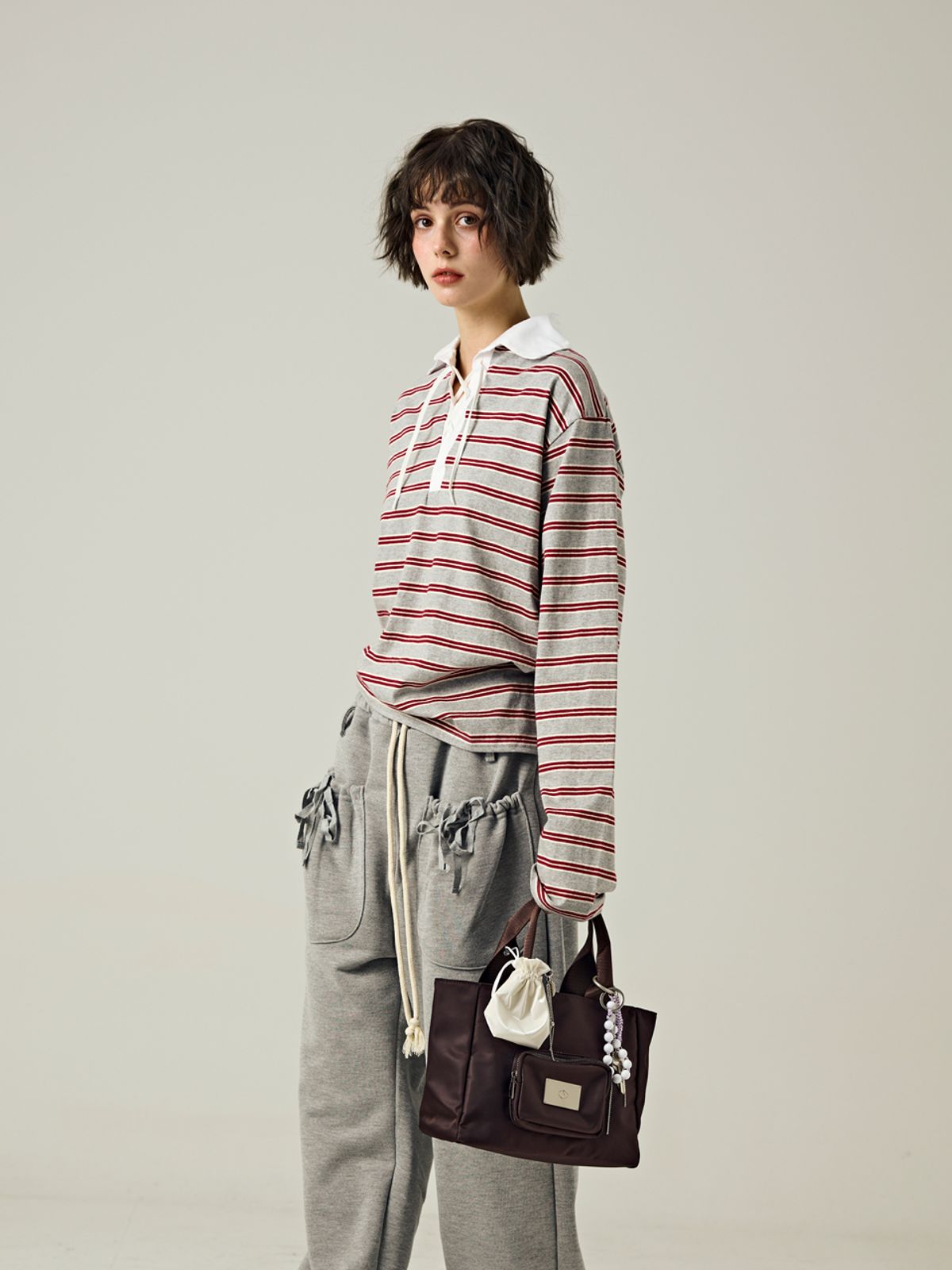샐볼(SALBOL) SYMBOL NYLON TOTE BAG [BROWN]