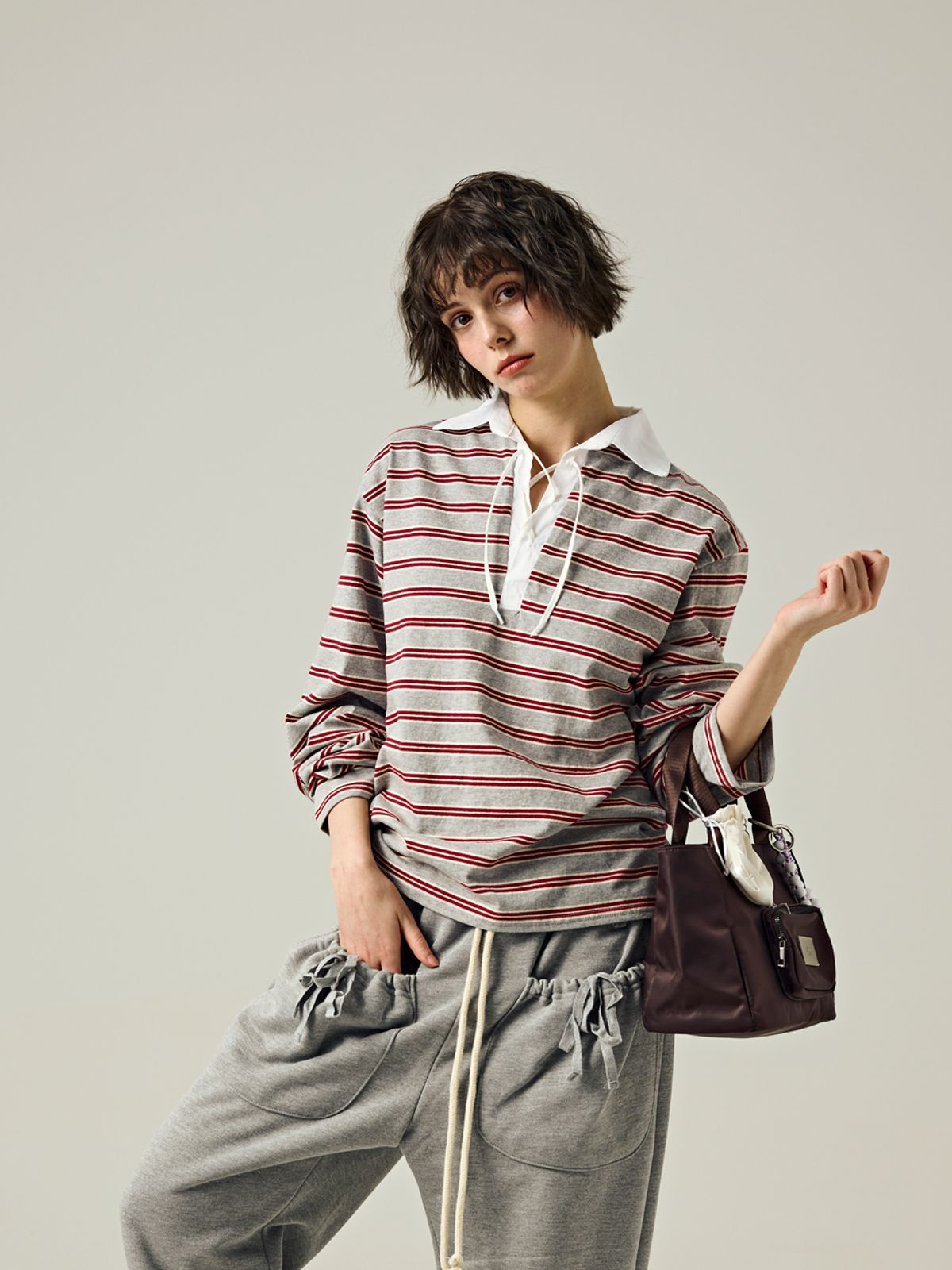 샐볼(SALBOL) SYMBOL NYLON TOTE BAG [BROWN]