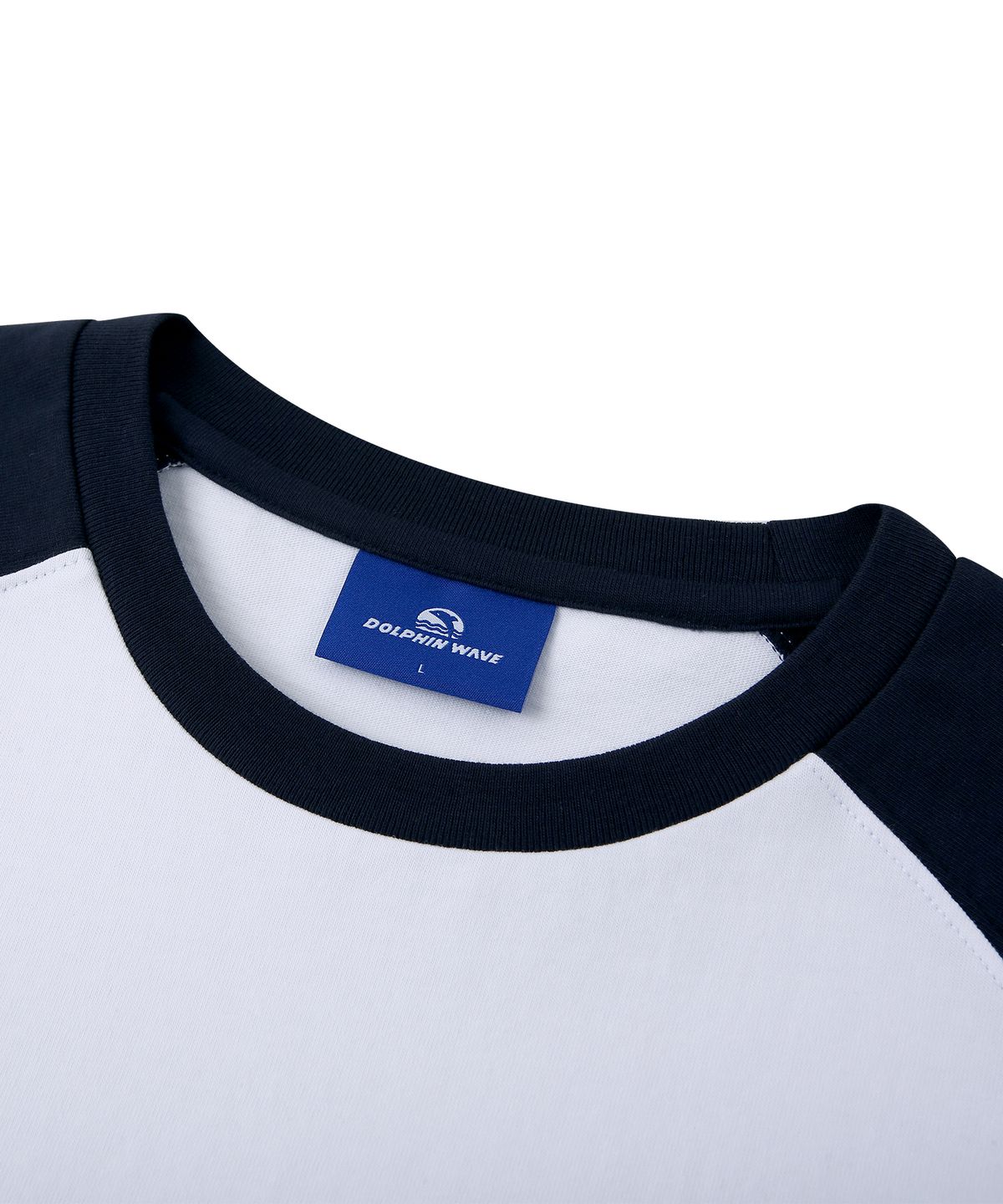 돌핀웨이브어패럴(DOLPHIN WAVE APPAREL) 돌핀 실리콘프린트 라글란 반팔티셔츠 네이비