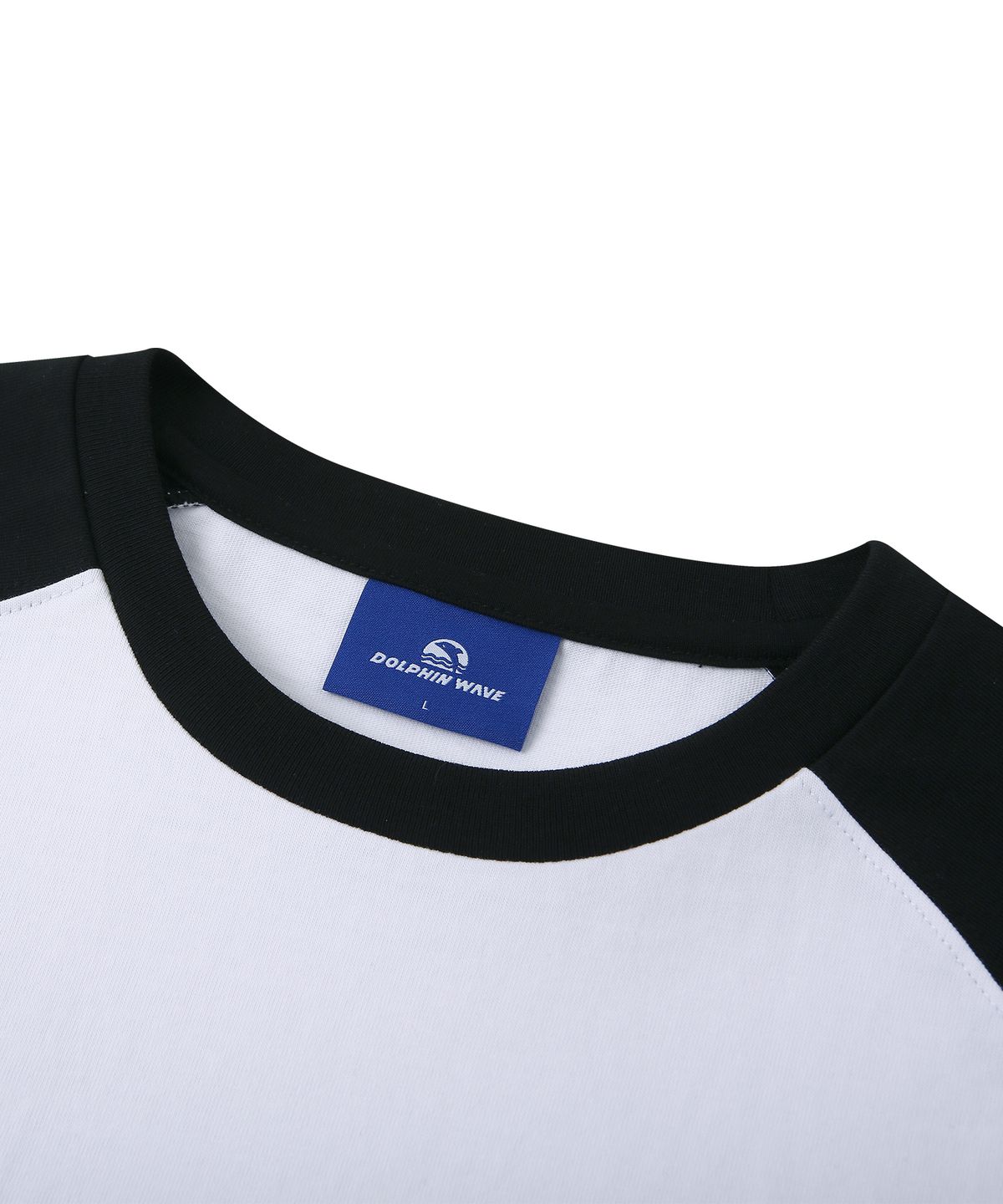 돌핀웨이브어패럴(DOLPHIN WAVE APPAREL) 돌핀 실리콘프린트 라글란 반팔티셔츠 블랙