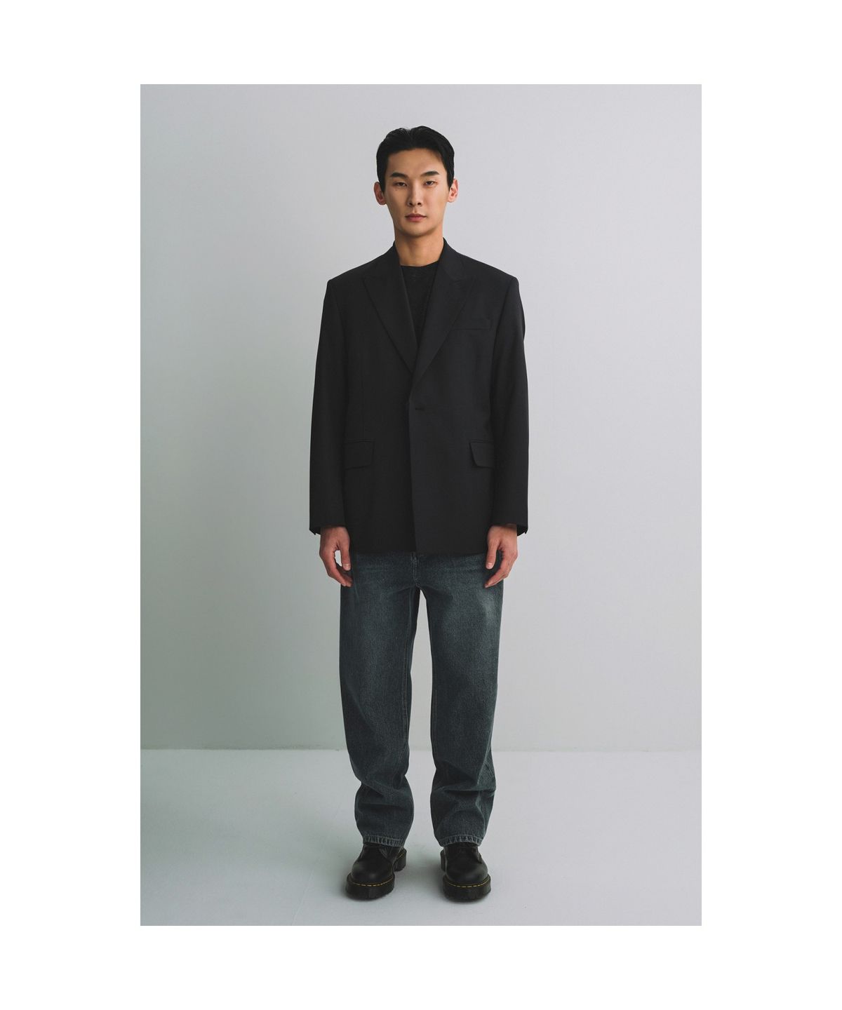 커스텀멜로우(CUSTOMELLOW) Grey Peaked Lapel Jacket CWJAS25241GYD