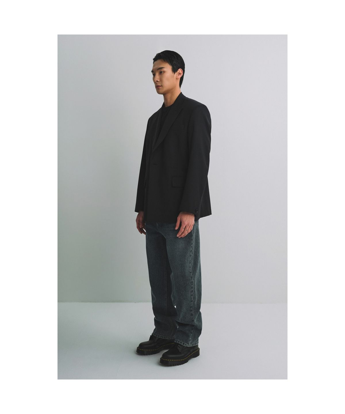커스텀멜로우(CUSTOMELLOW) Grey Peaked Lapel Jacket CWJAS25241GYD