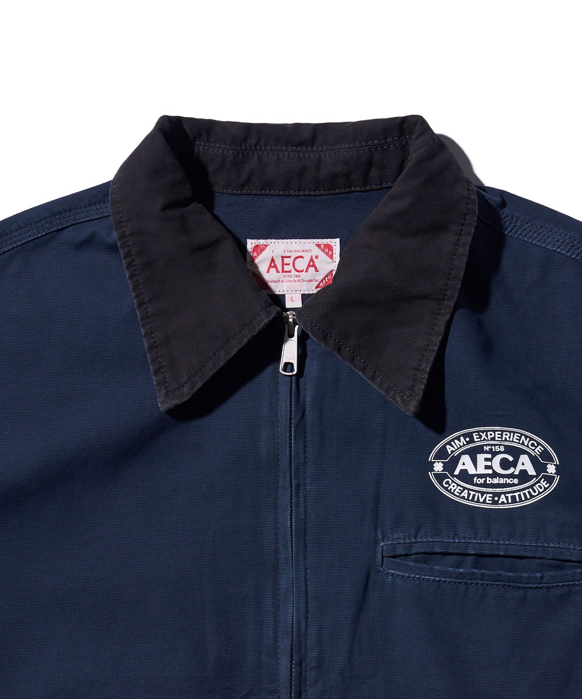 에이카화이트(AECA) AECA VINTAGE CANVAS WORK JACKET-NAVY
