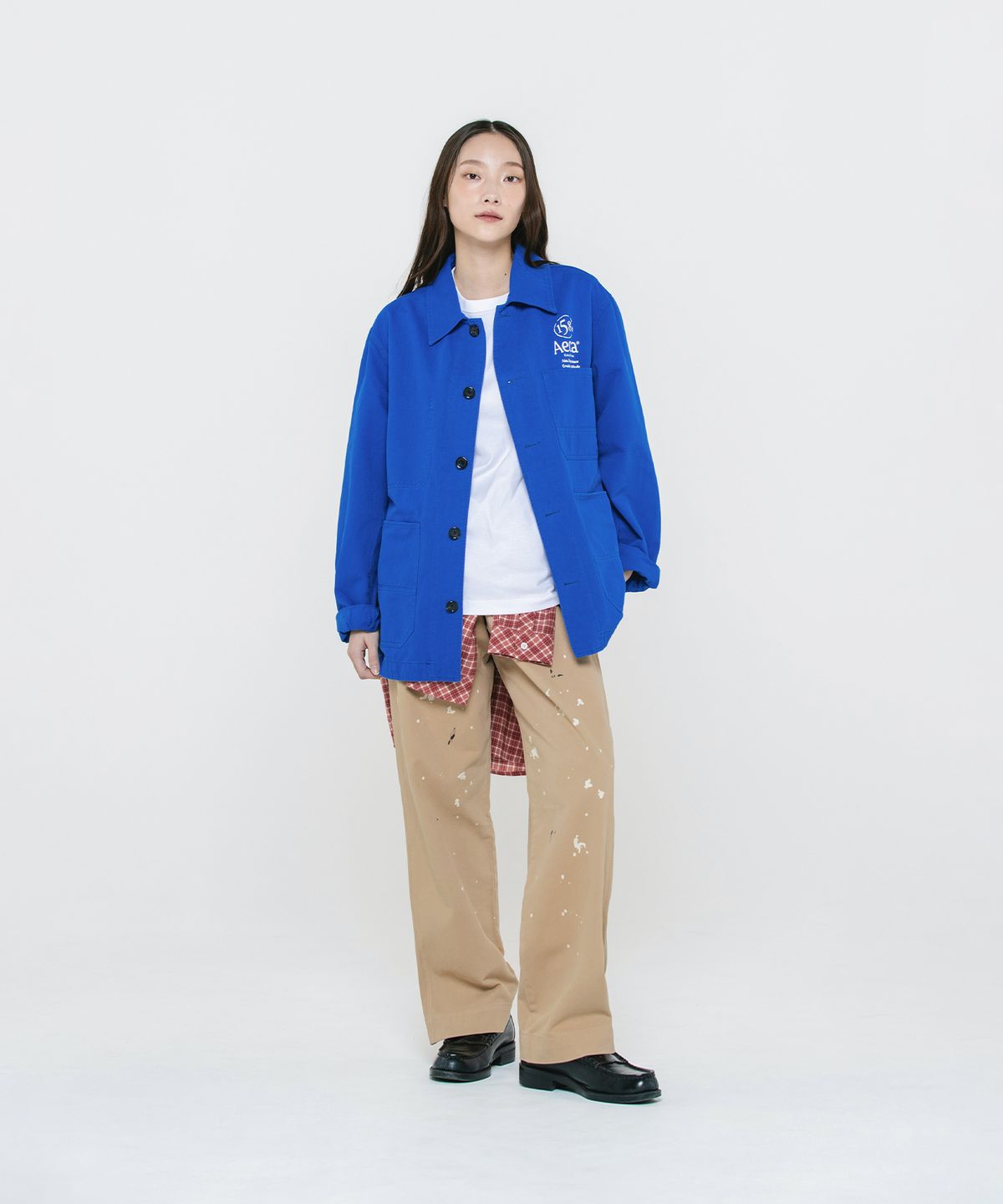 에이카화이트(AECA) AECA WASHED FRENCH WORK JACKET-BLUE