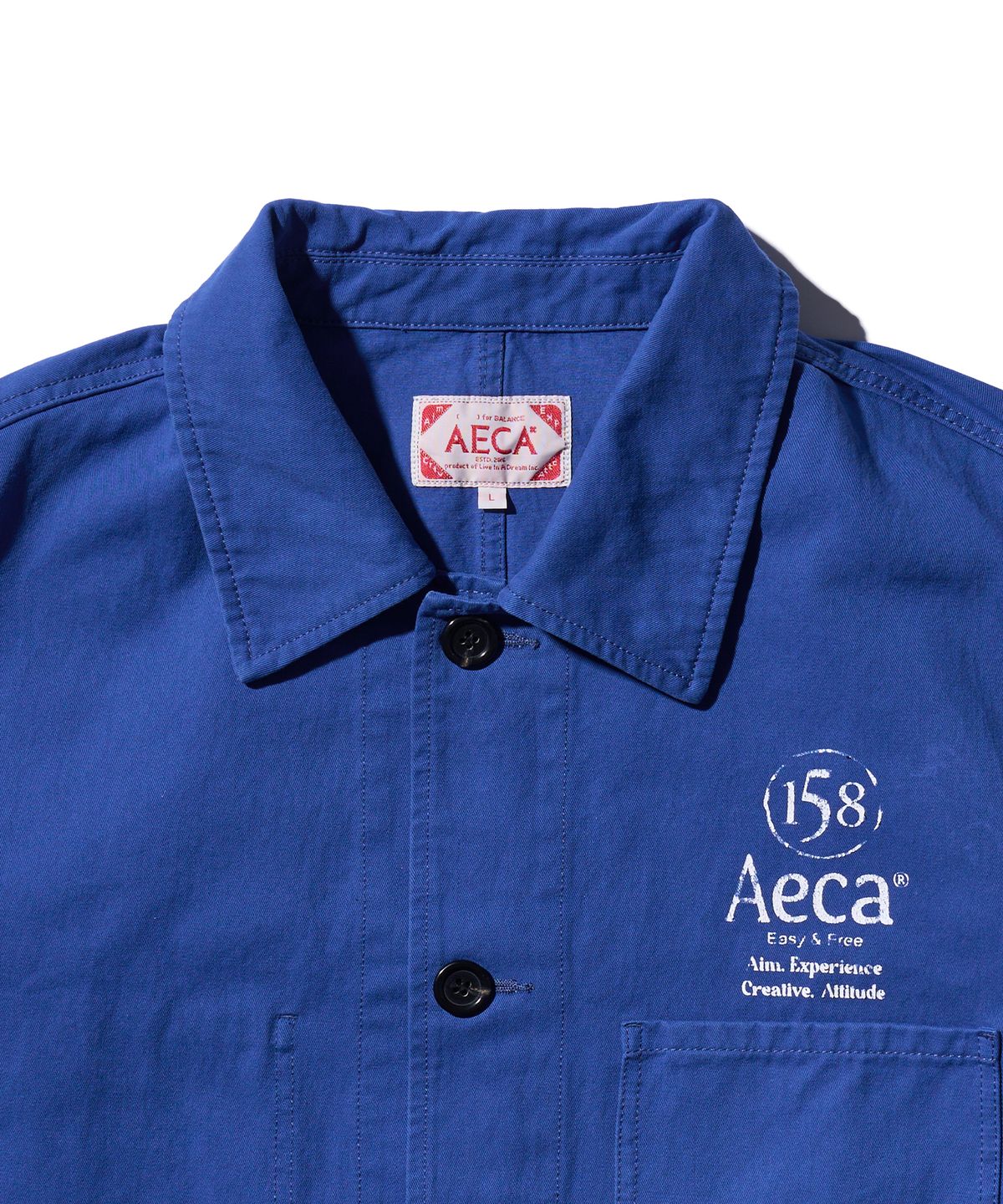 에이카화이트(AECA) AECA WASHED FRENCH WORK JACKET-BLUE