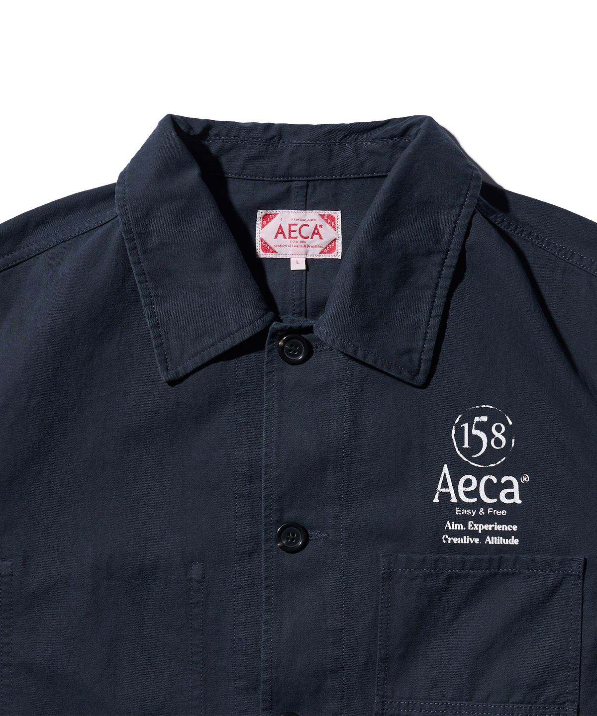 에이카화이트(AECA) AECA WASHED FRENCH WORK JACKET-NAVY