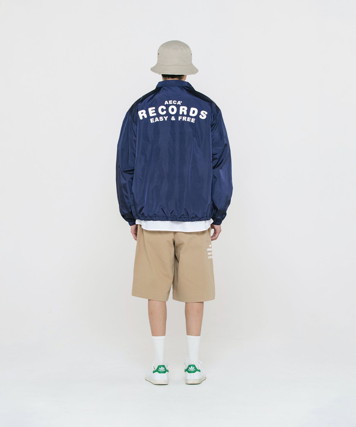 에이카화이트(AECA) AECA RECORD SHOP NYLON COACH JACKET-NAVY