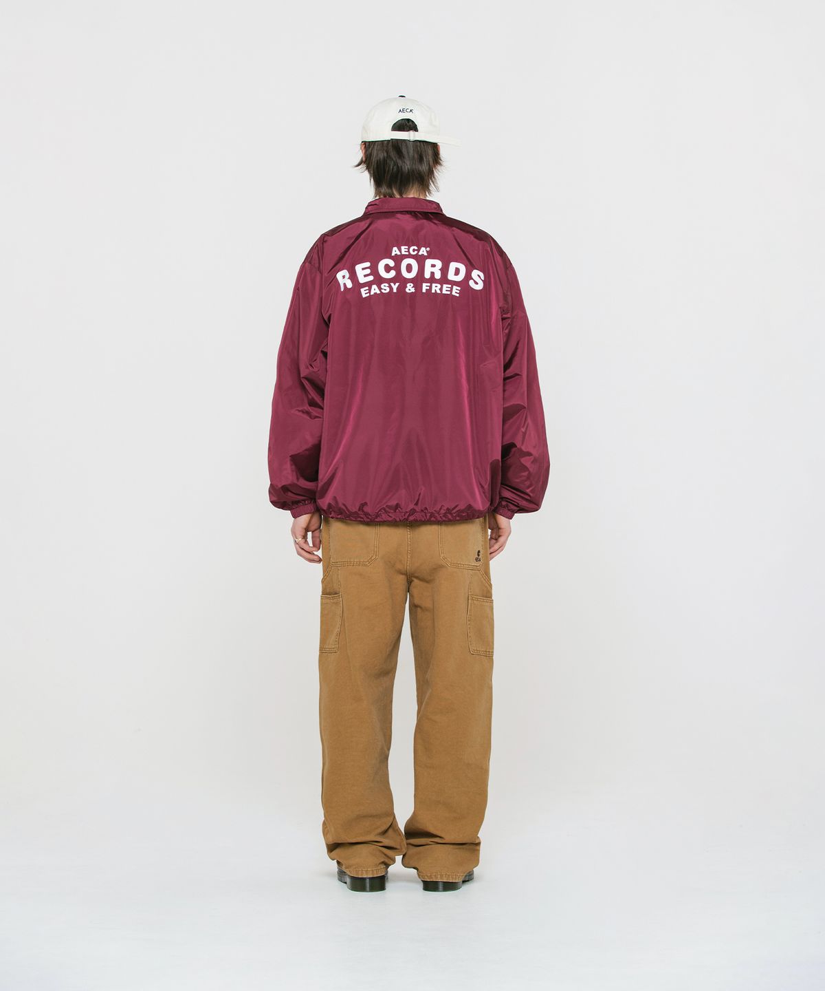 에이카화이트(AECA) AECA RECORD SHOP NYLON COACH JACKET-BURGUNDY