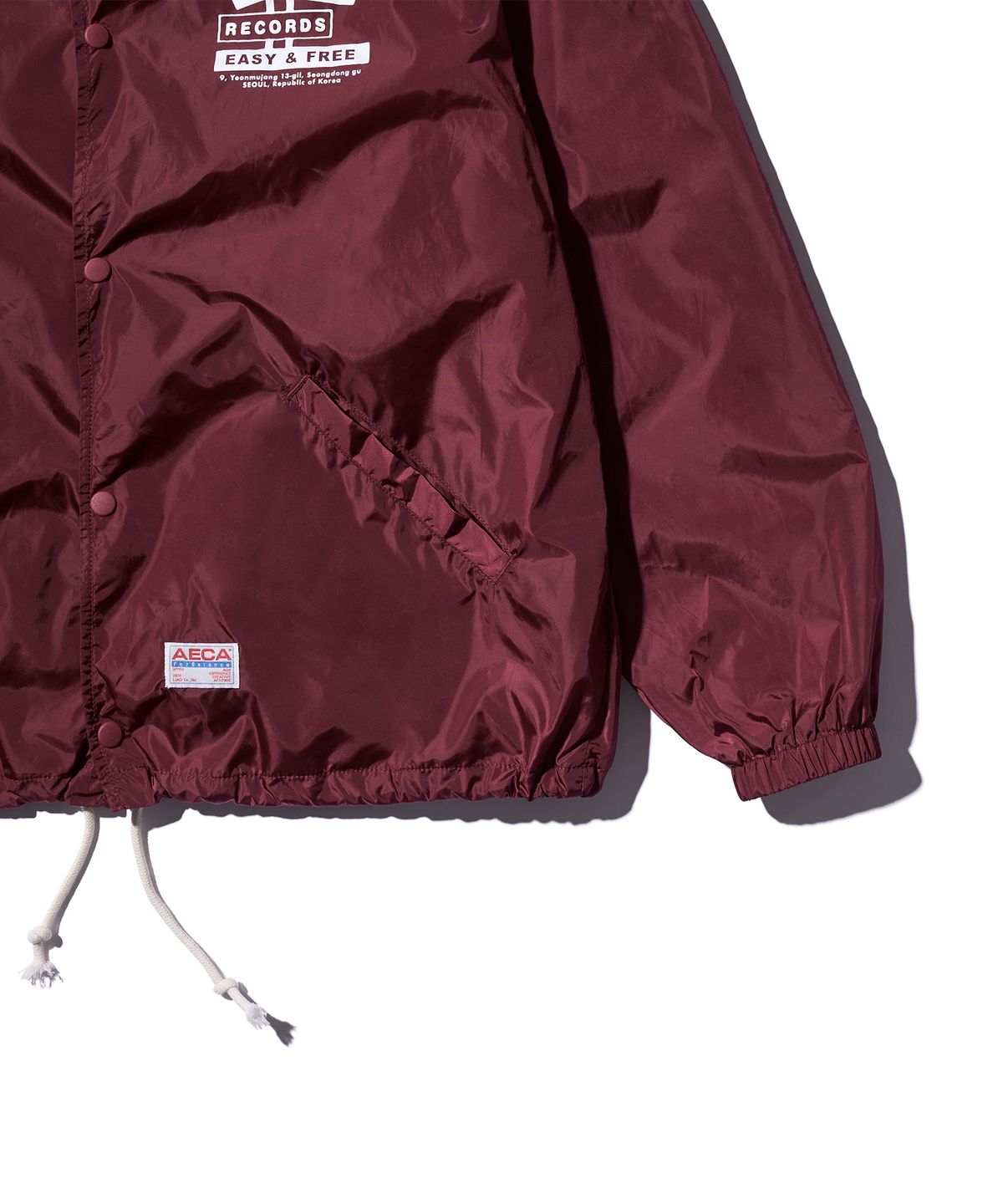 에이카화이트(AECA) AECA RECORD SHOP NYLON COACH JACKET-BURGUNDY