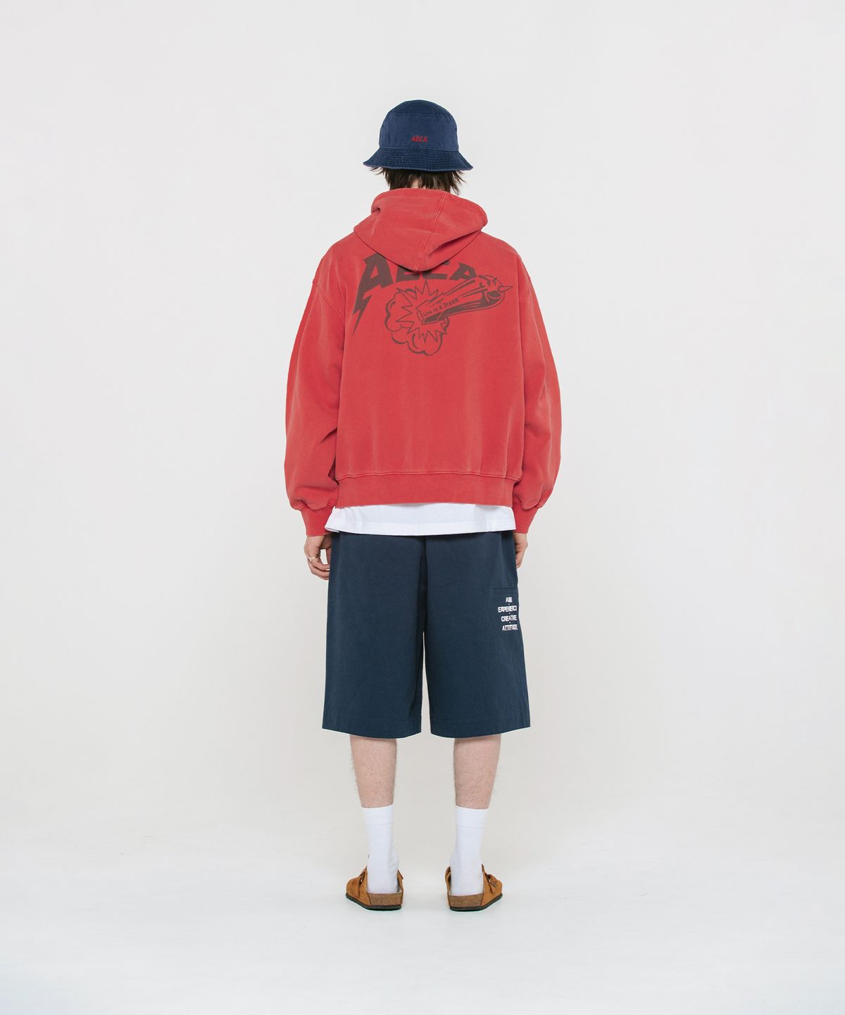 에이카화이트(AECA) AECA BOMB ZIP UP HOODIE-WASHED CORAL
